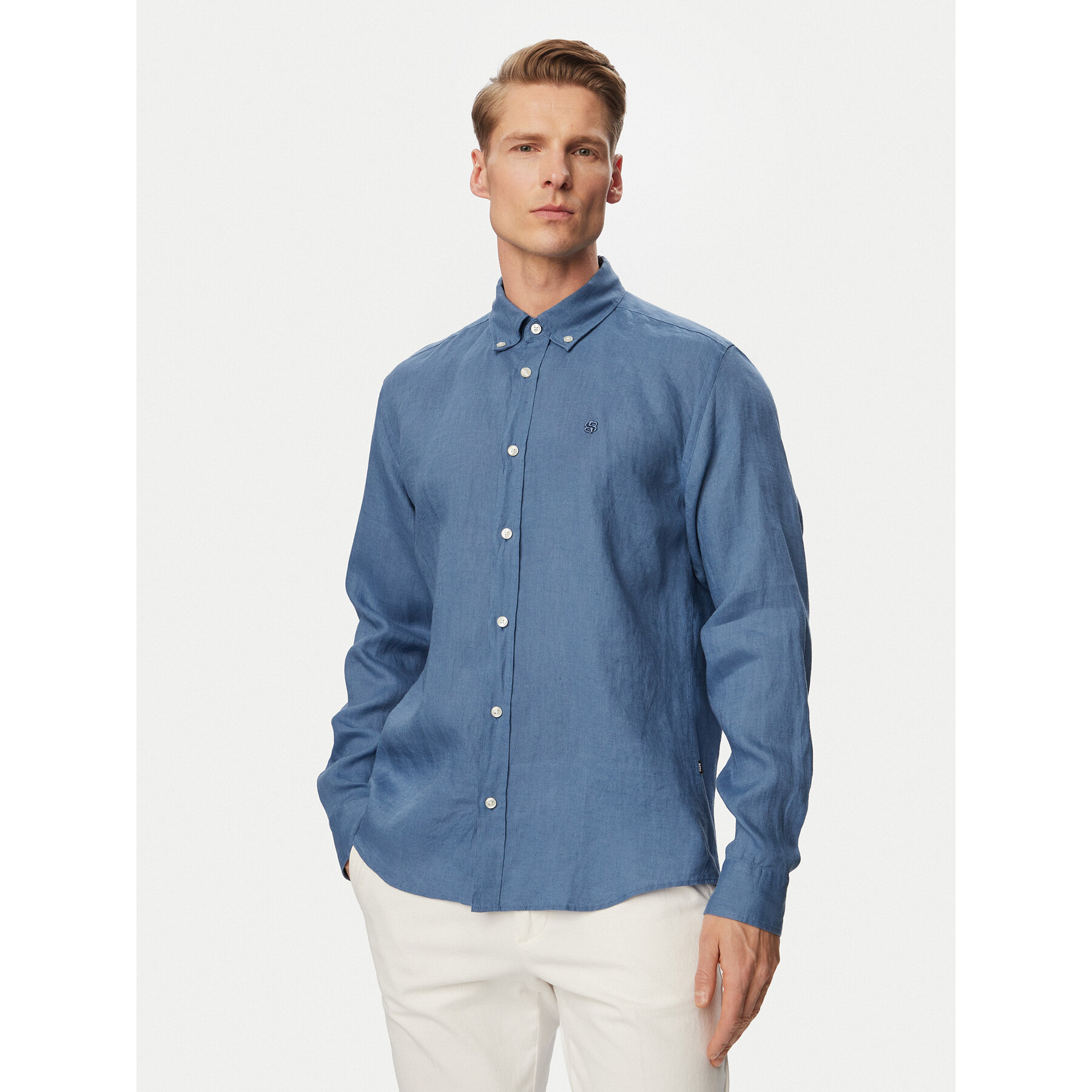 BOSS Koszula H-Liam 50556077 Niebieski Regular Fit