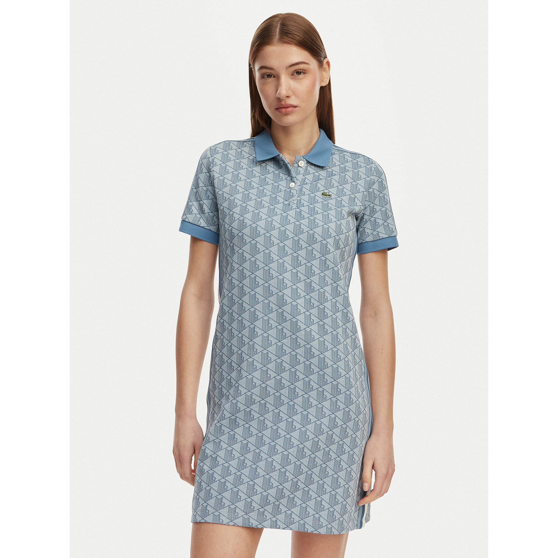 Lacoste Sukienka codzienna EF2655 Niebieski jasny Slim Fit
