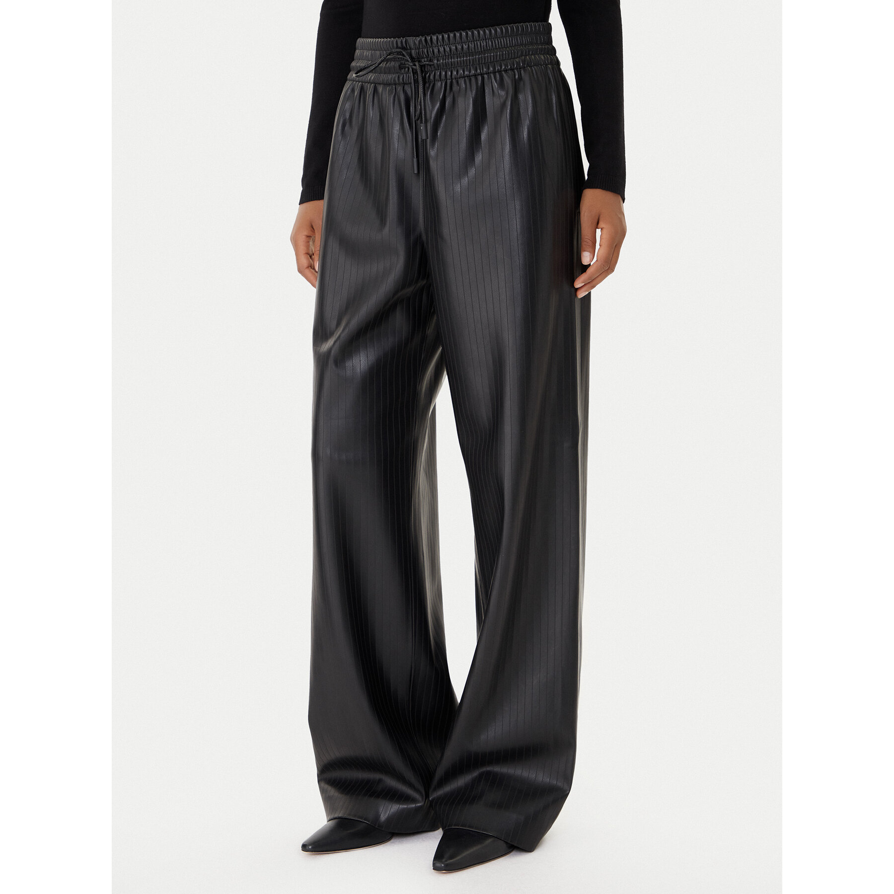 BOSS Spodnie z imitacji skóry Talpina 50548123 Czarny Relaxed Fit