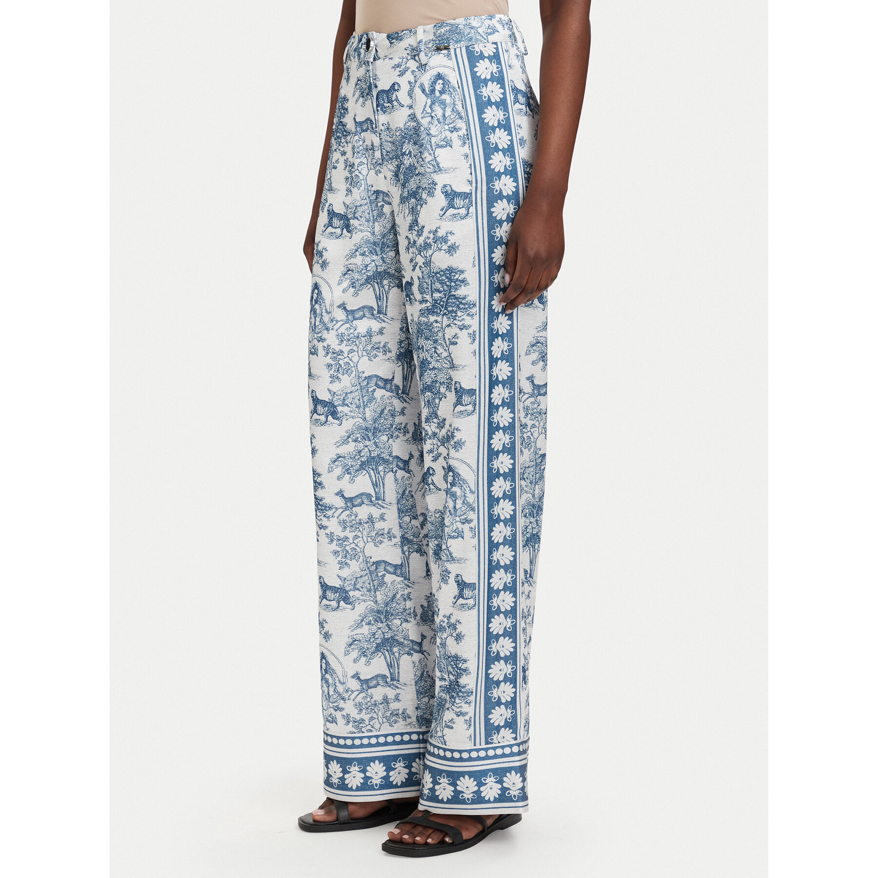 Fracomina Spodnie palazzo FS26SV3015W459K5 Niebieski jasny Flare Fit