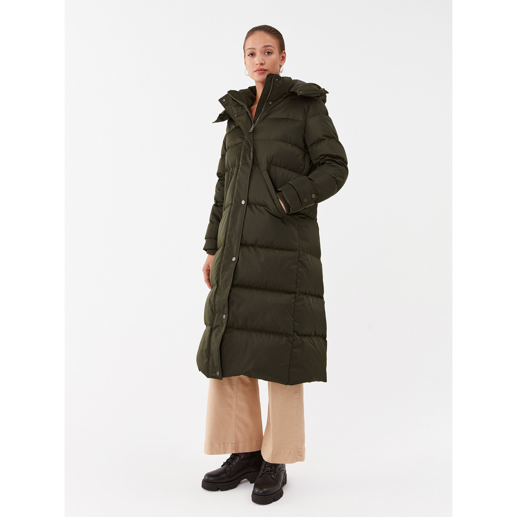 Guess Kurtka puchowa W3BL41 WFSW2 Khaki Regular Fit