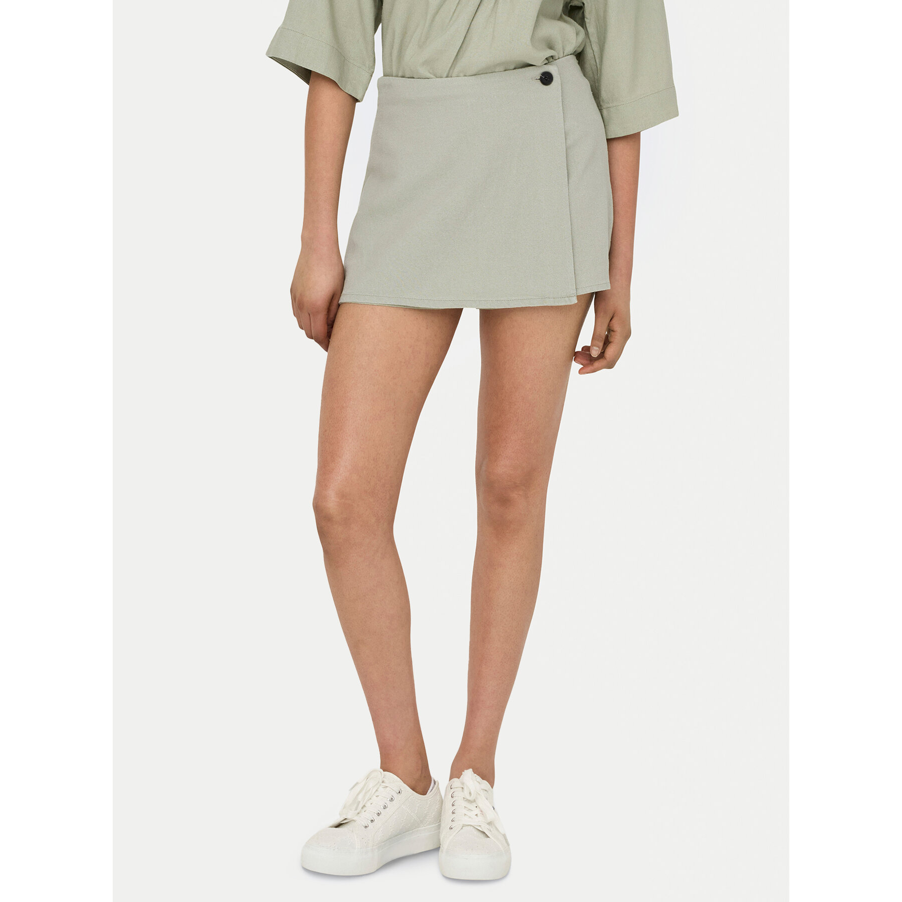 ONLY Spódnico-szorty Caro 15338905 Zielony Regular Fit