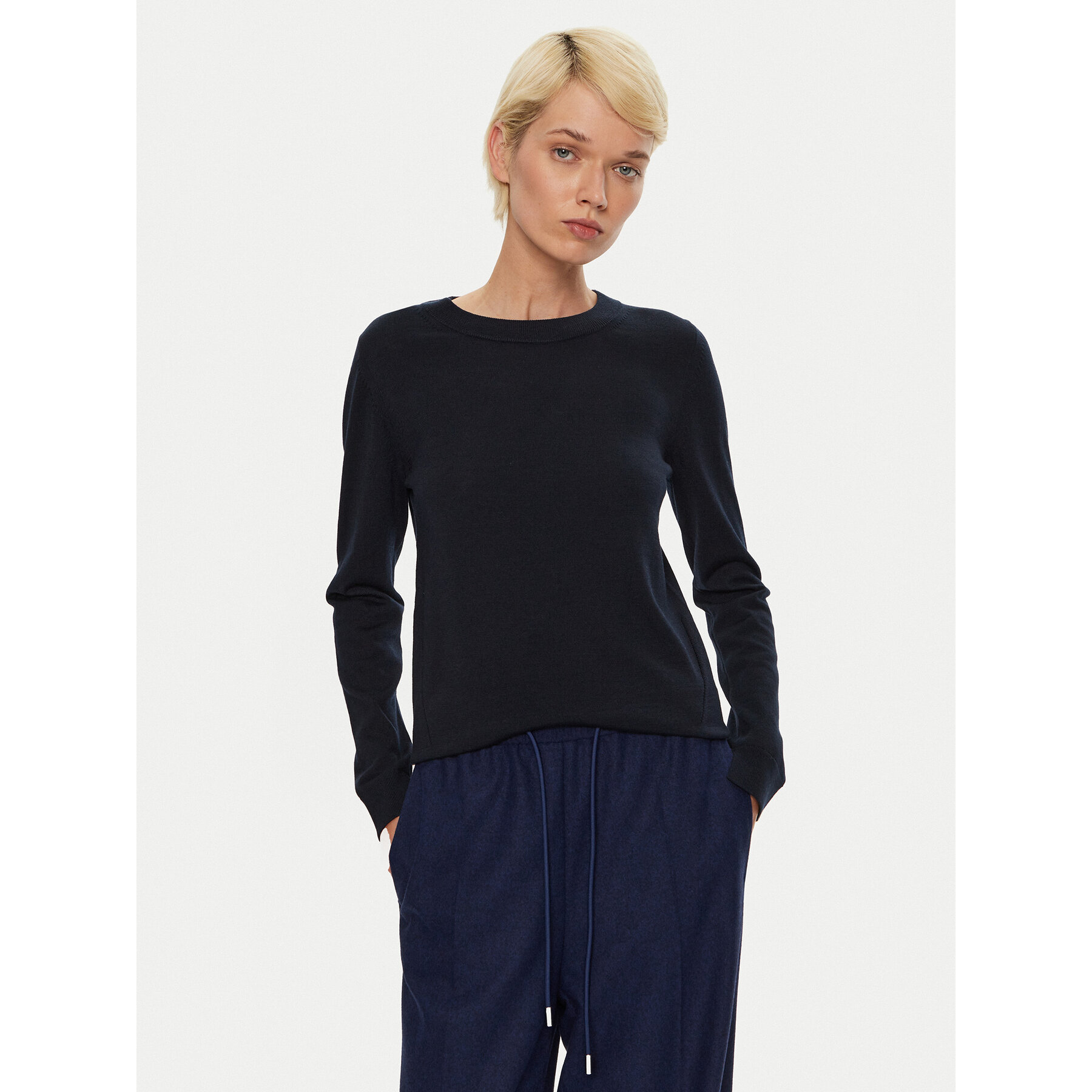 Boss Sweter Feganasi 50492551 Granatowy Regular Fit