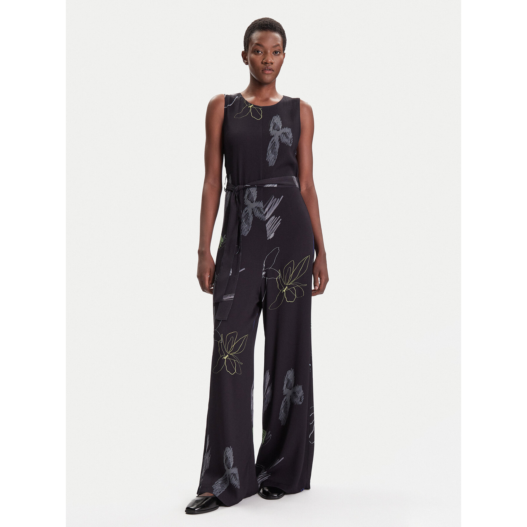 Desigual Kombinezon Art Floral 25WWPW04 Czarny Regular Fit