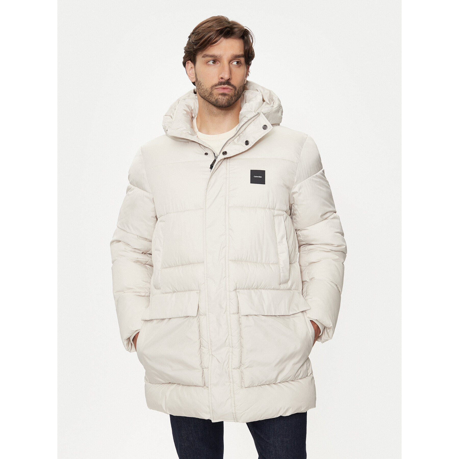 Calvin Klein Kurtka zimowa K10K113465 Beżowy Regular Fit