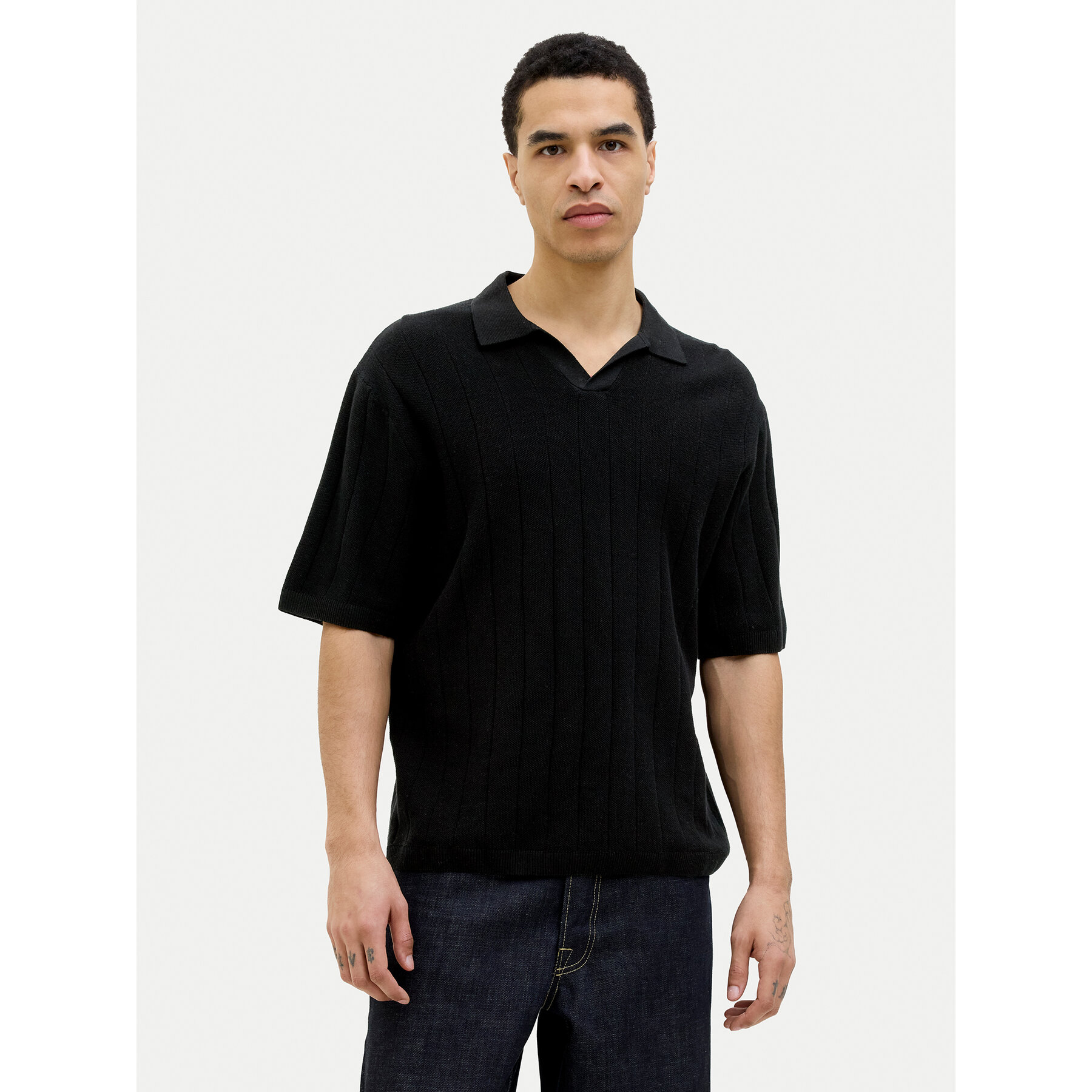 Jack & Jones Polo Varenna 12272578 Czarny Relaxed Fit