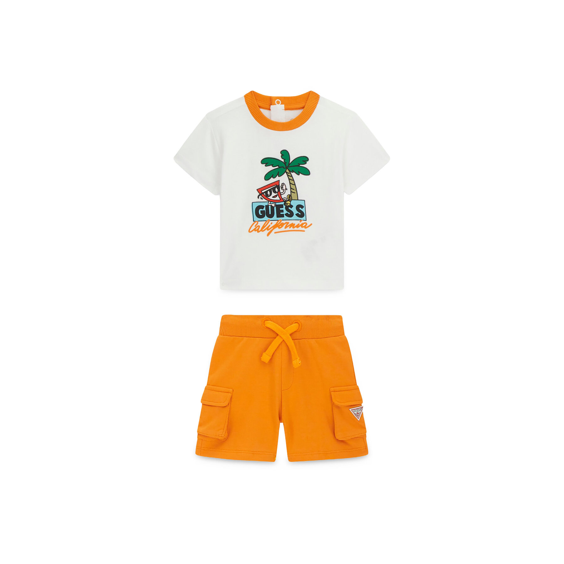 Guess Komplet t-shirt i spodenki I6GG06 K8HM4 Pomarańczowy Regular Fit
