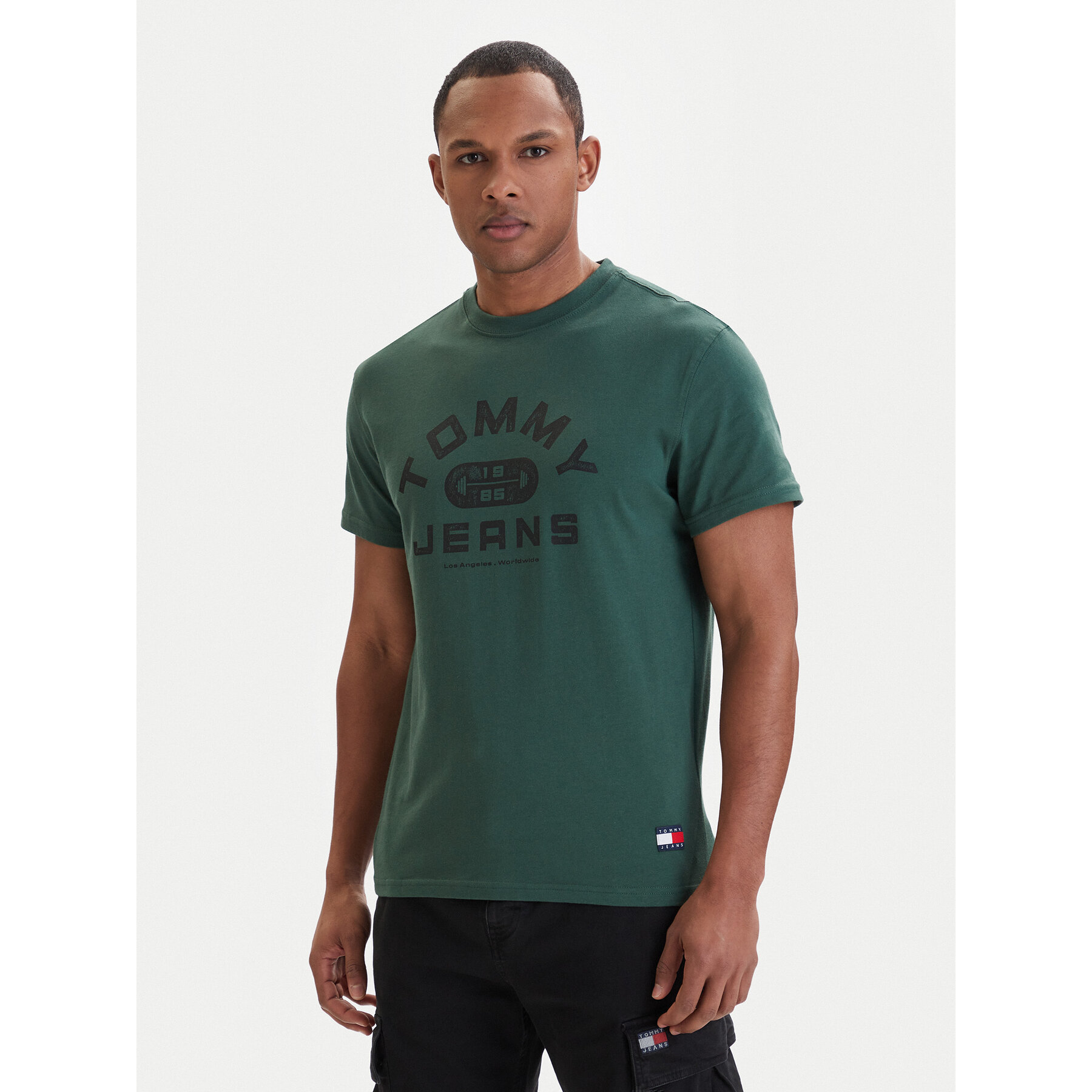 Tommy Jeans T-Shirt DM0DM22551 Zielony Regular Fit