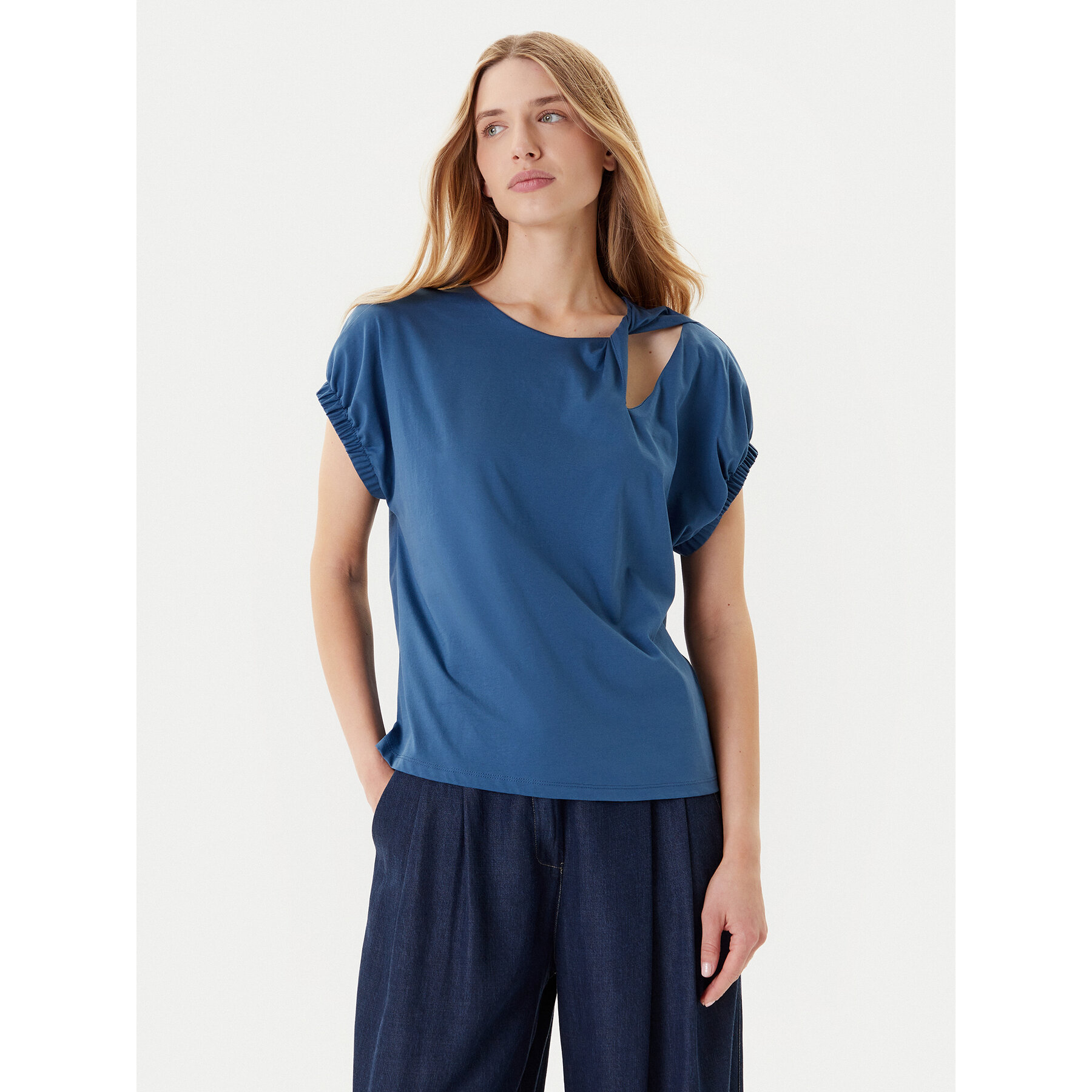 United Colors Of Benetton Bluzka 3J5CD109V Granatowy Relaxed Fit
