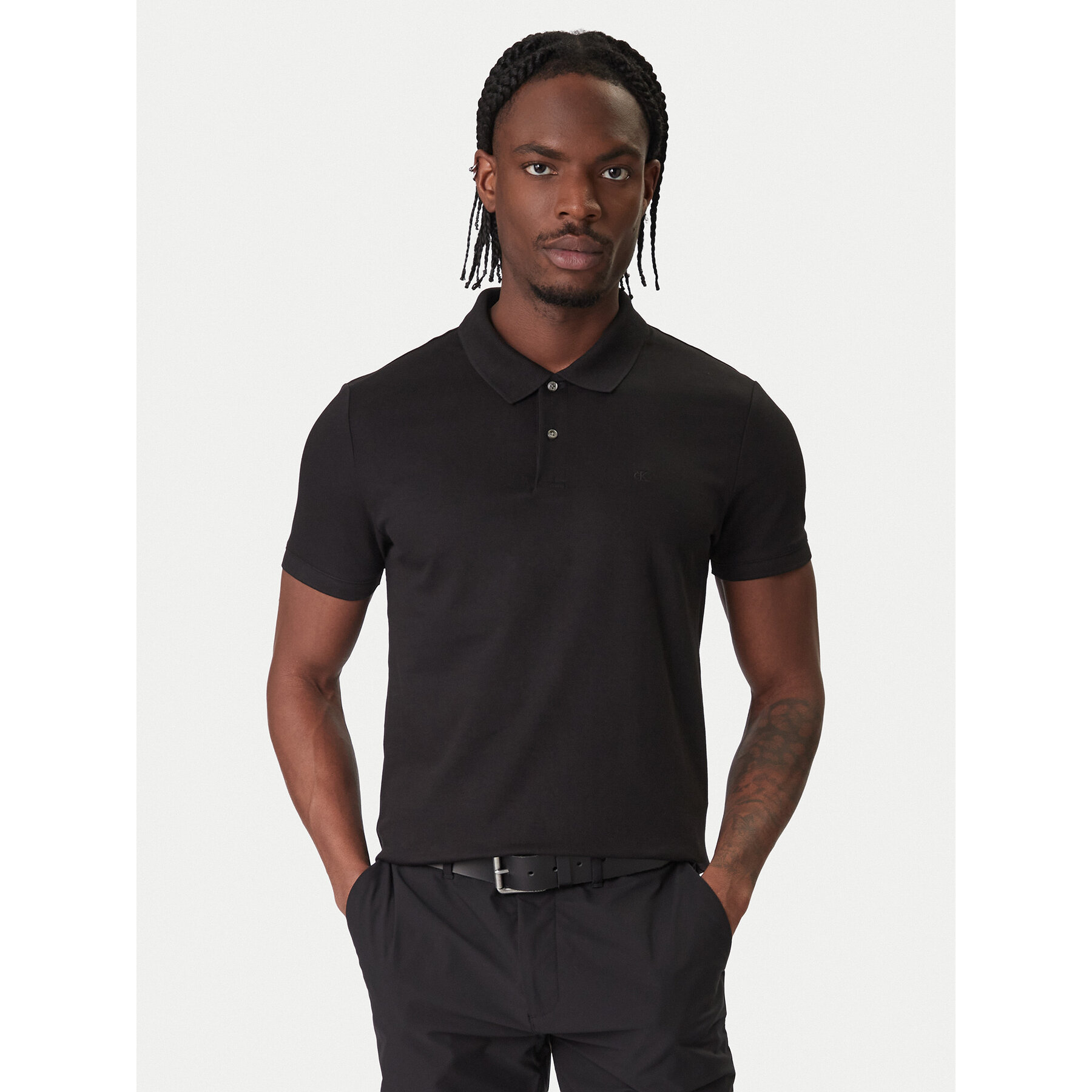 Calvin Klein Polo LV04LC254G Czarny Slim Fit