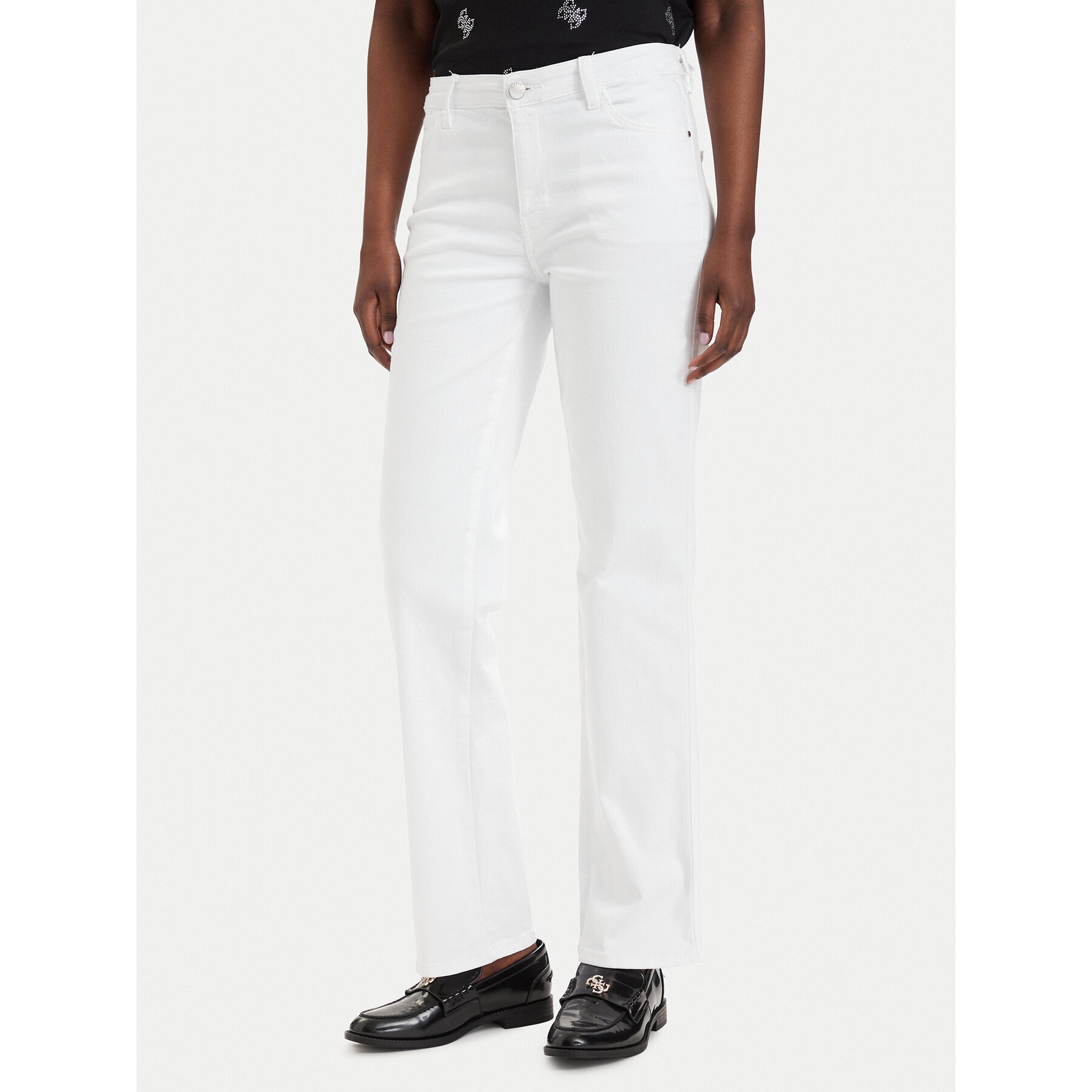 Guess Jeansy W6GA15 D0705 Biały Straight Fit