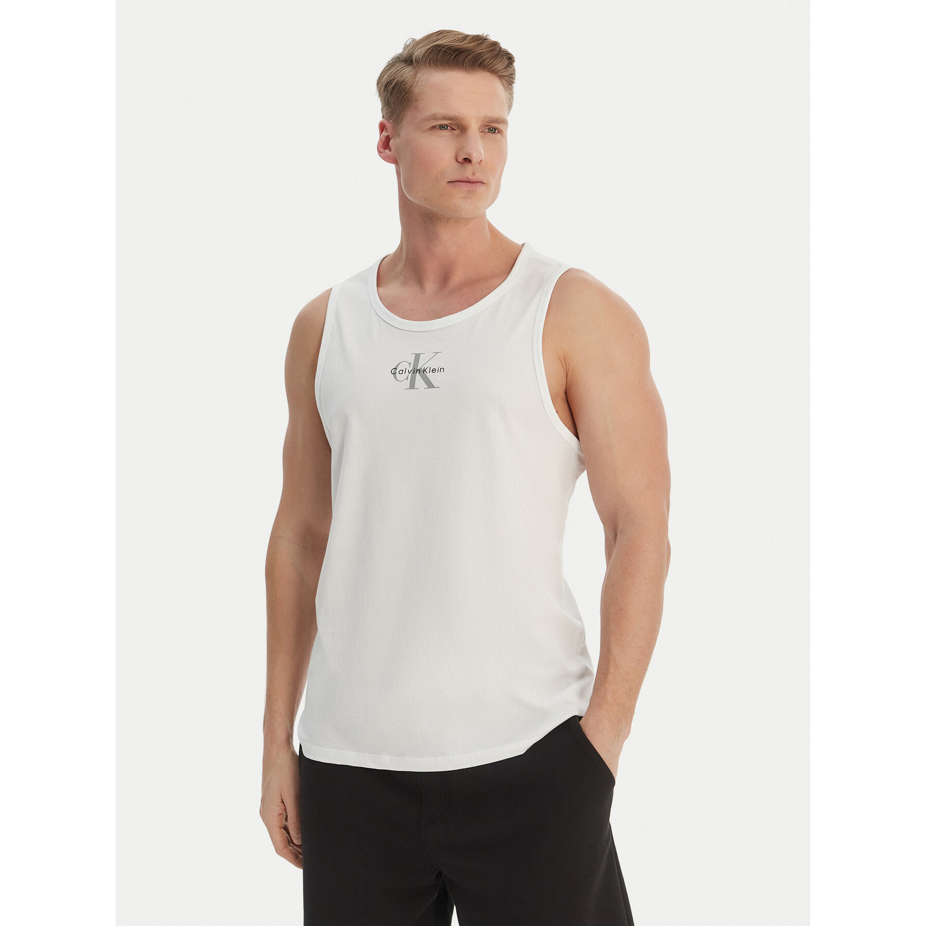 Calvin Klein Jeans Tank top LV04RF850G Biały Regular Fit