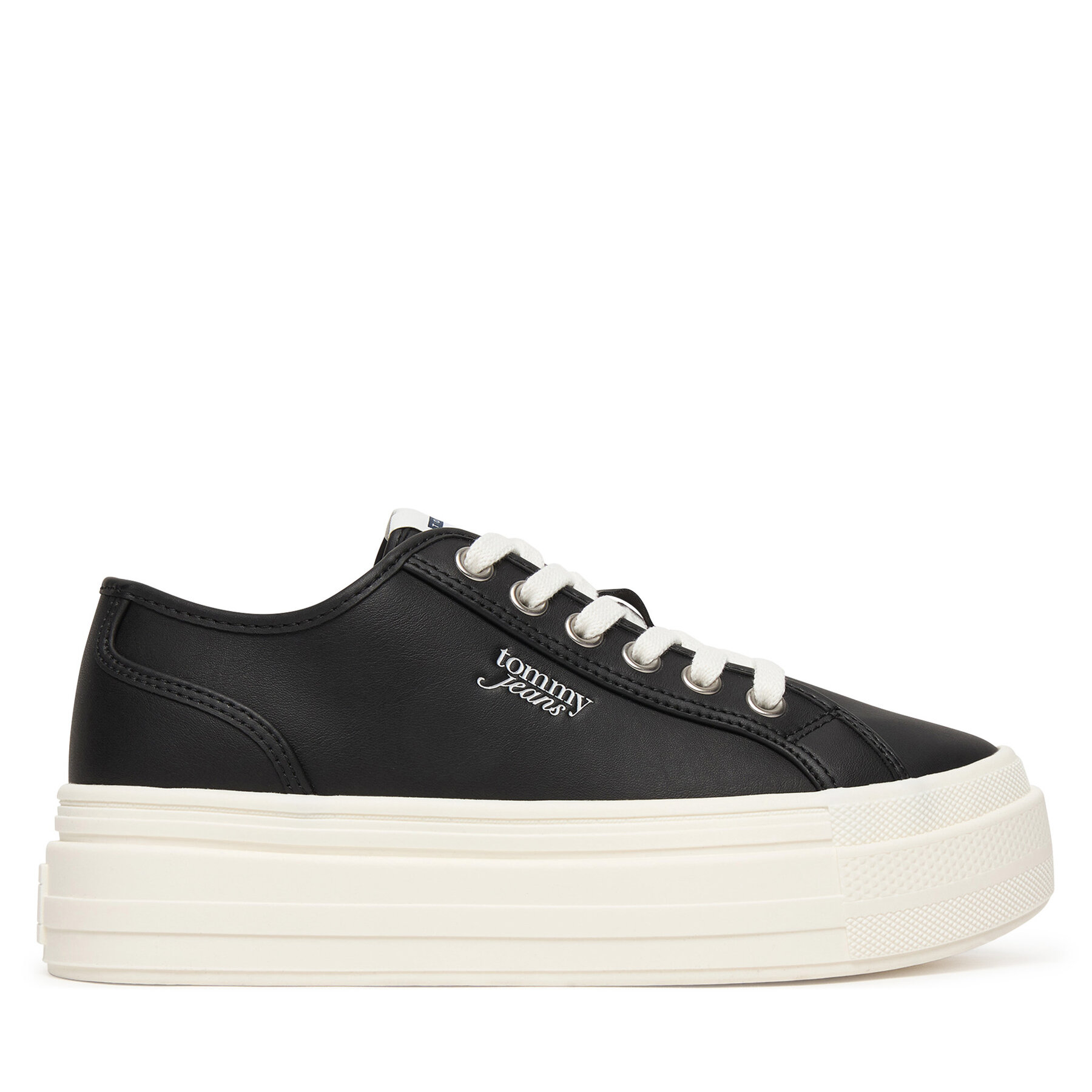 Tommy Jeans Sneakersy Tjw Flatform Sneaker Ltr EN0EN02964 Czarny