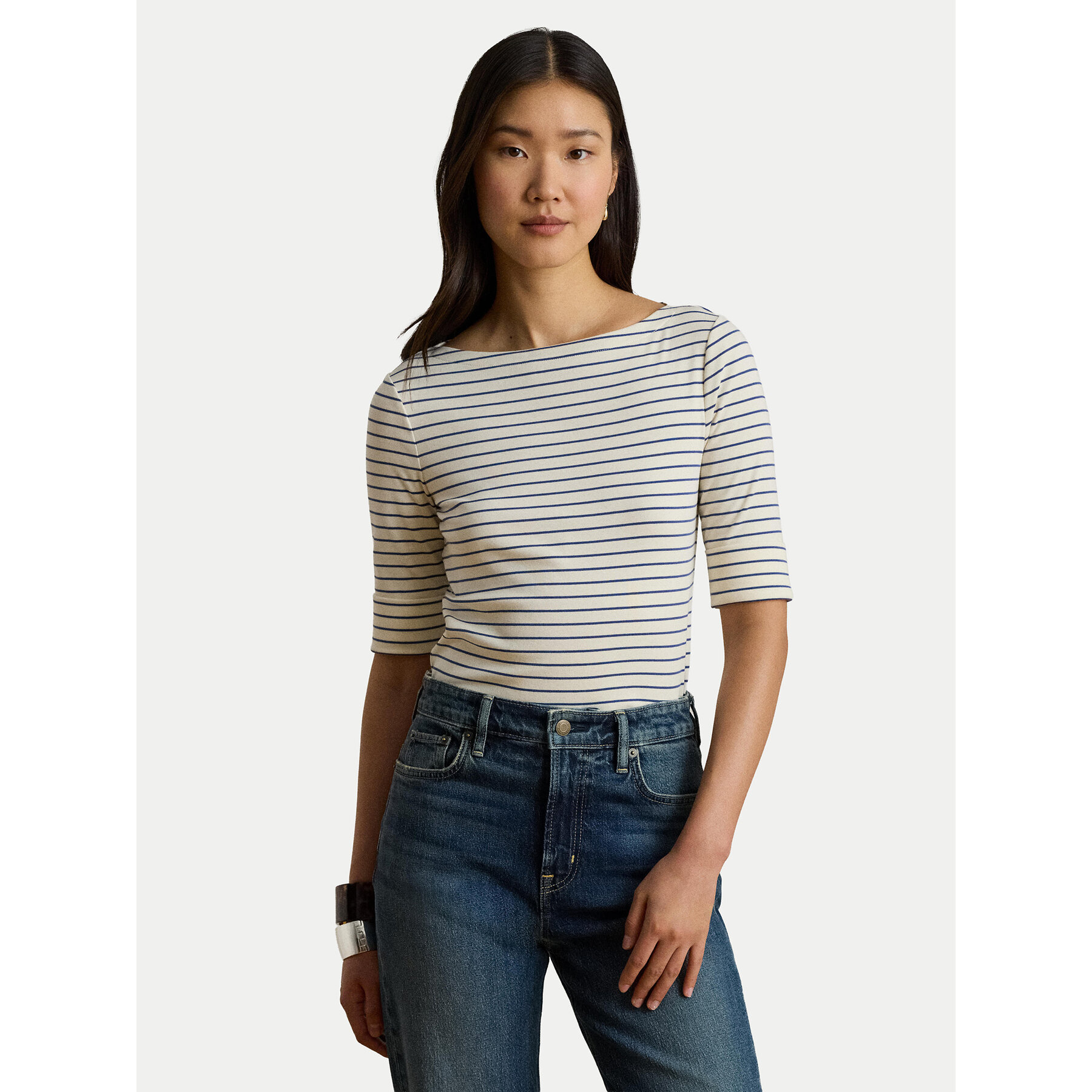 LAUREN RALPH LAUREN Bluzka Judy 200P13919005 Kremowy Regular Fit
