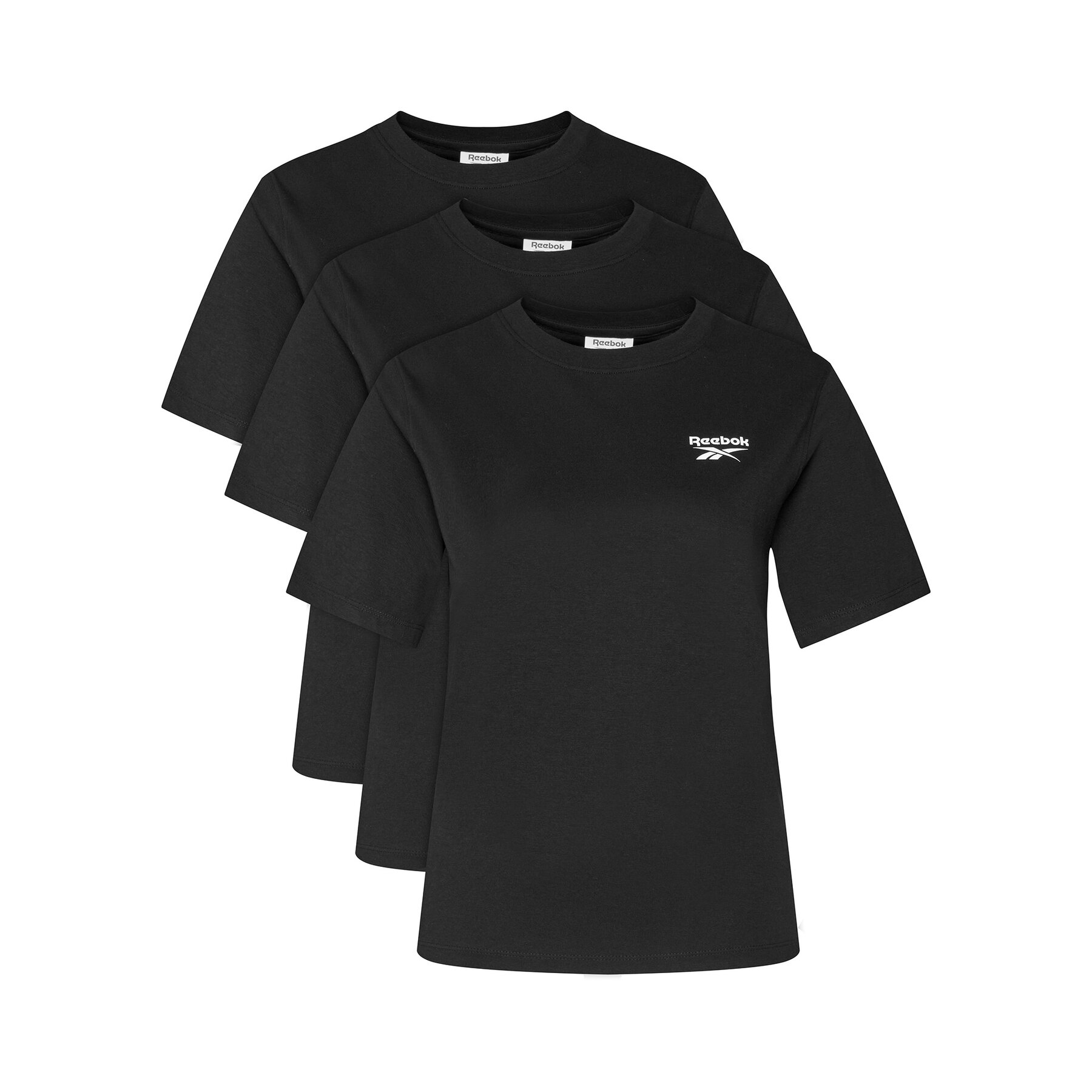 Reebok Komplet t-shirtów RK25194CCW Czarny Regular Fit