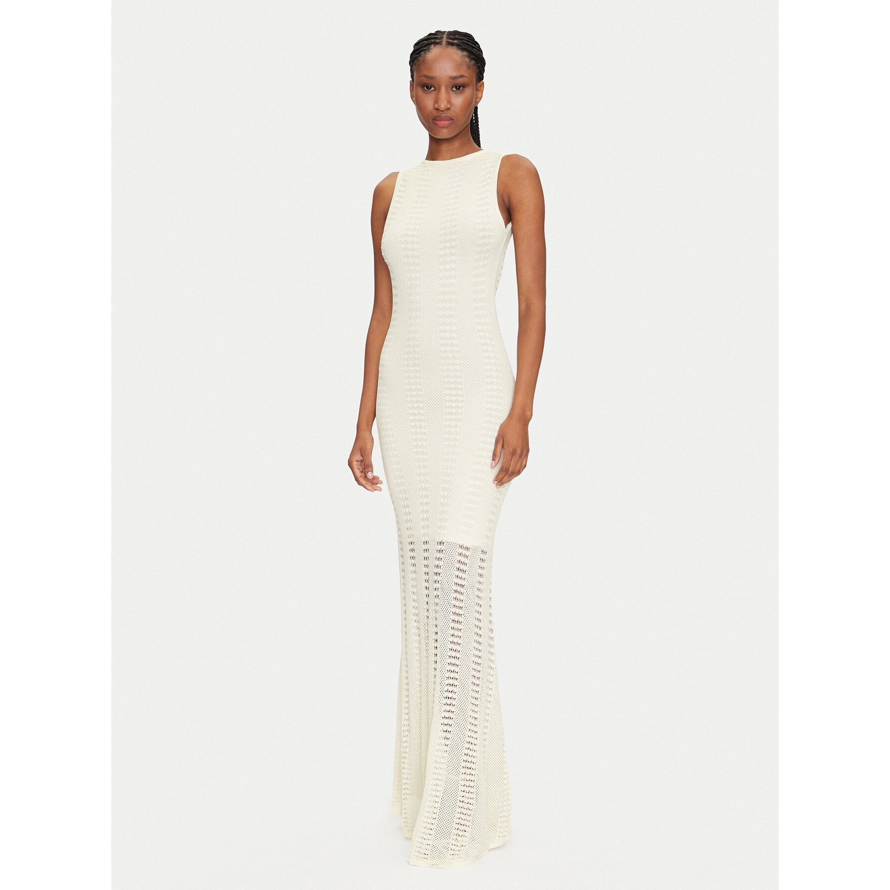 Marciano Guess Sukienka dzianinowa 5GGK44 5869Z Écru Regular Fit