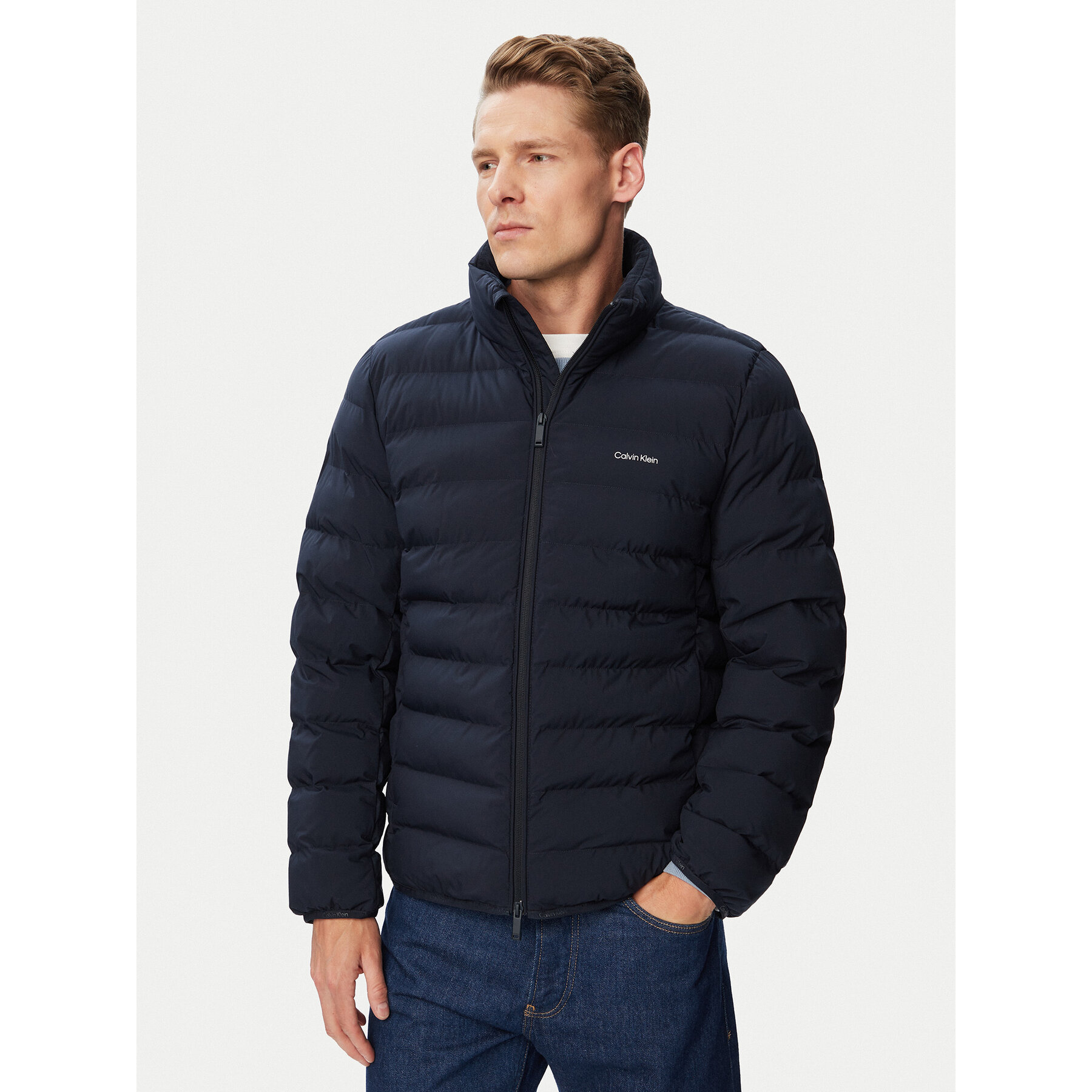 Calvin Klein Kurtka przejściowa Classic LV04LG503G Granatowy Classic Fit