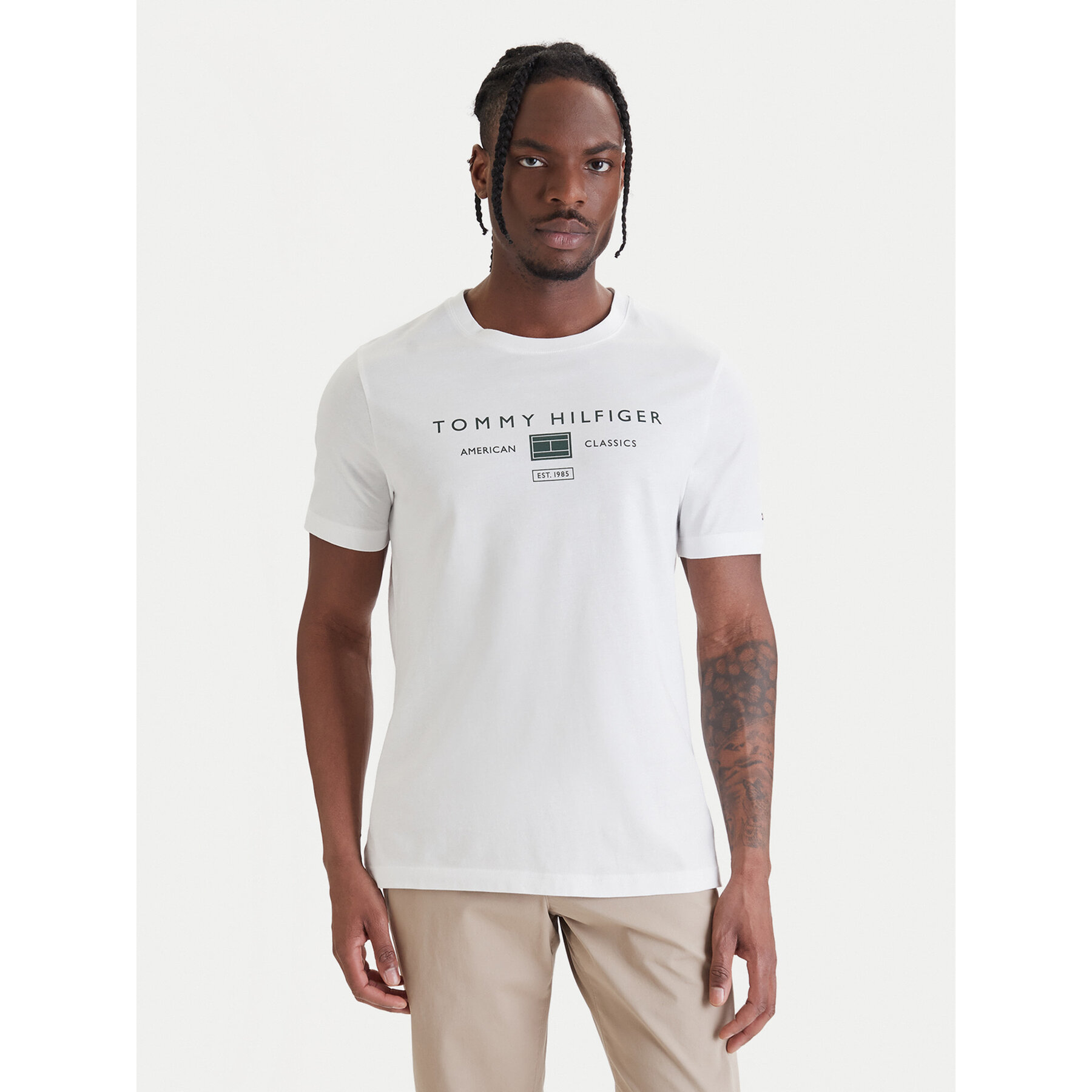 Tommy Hilfiger T-Shirt Brand Love MW0MW42365 Biały Regular Fit