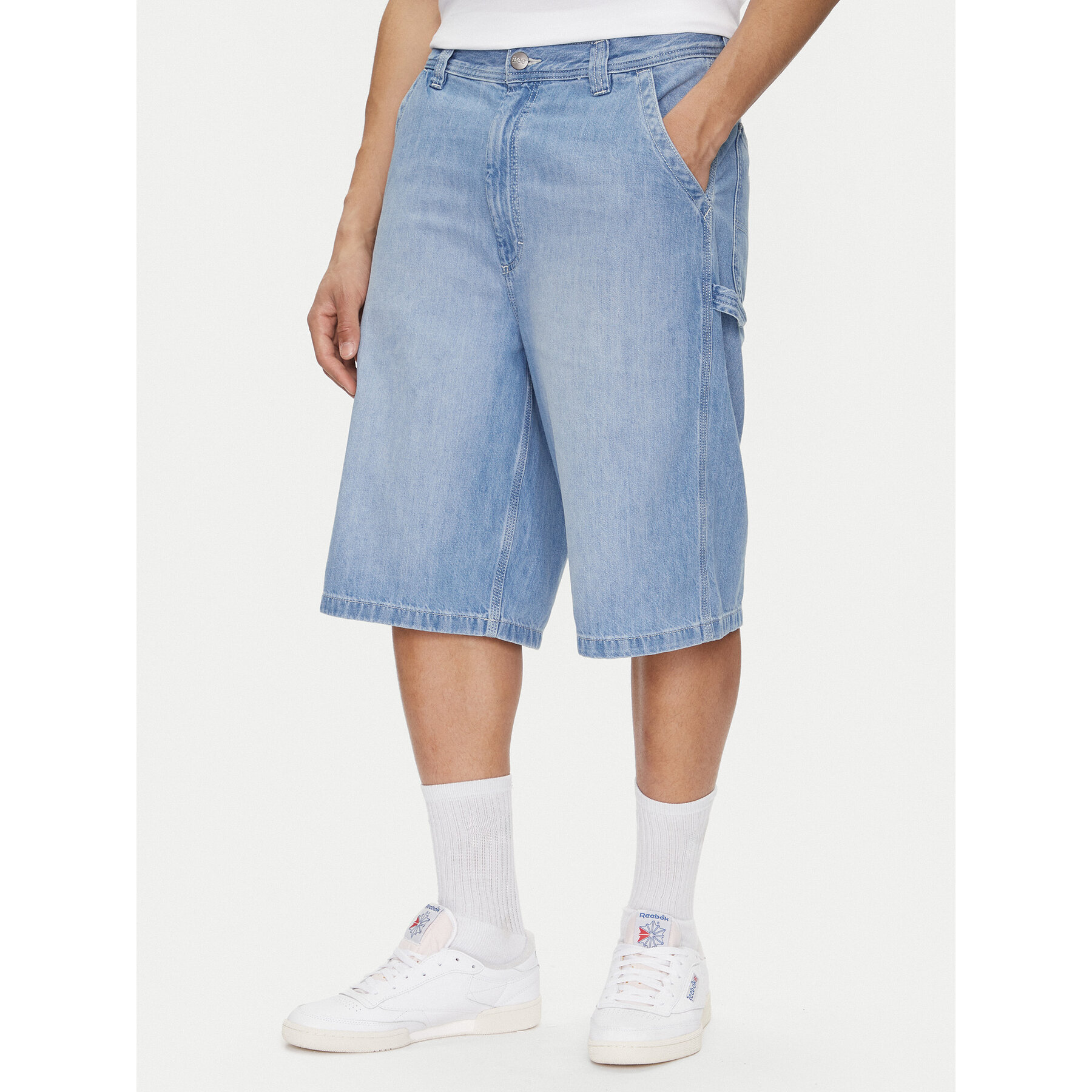 Lee Szorty jeansowe Carpenter 112364163 Niebieski Loose Fit