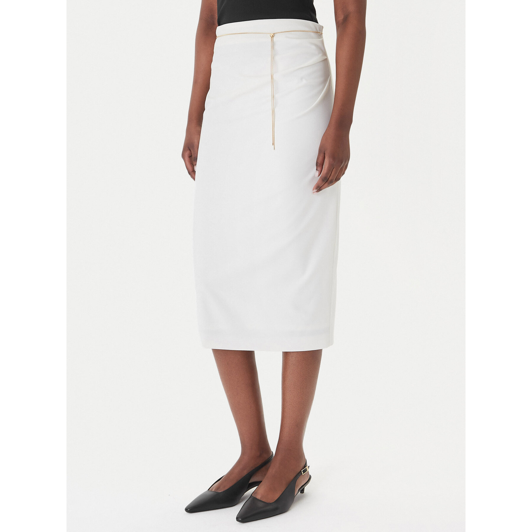 HUGO Spódnica ołówkowa Ratsa 50558168 Écru Slim Fit