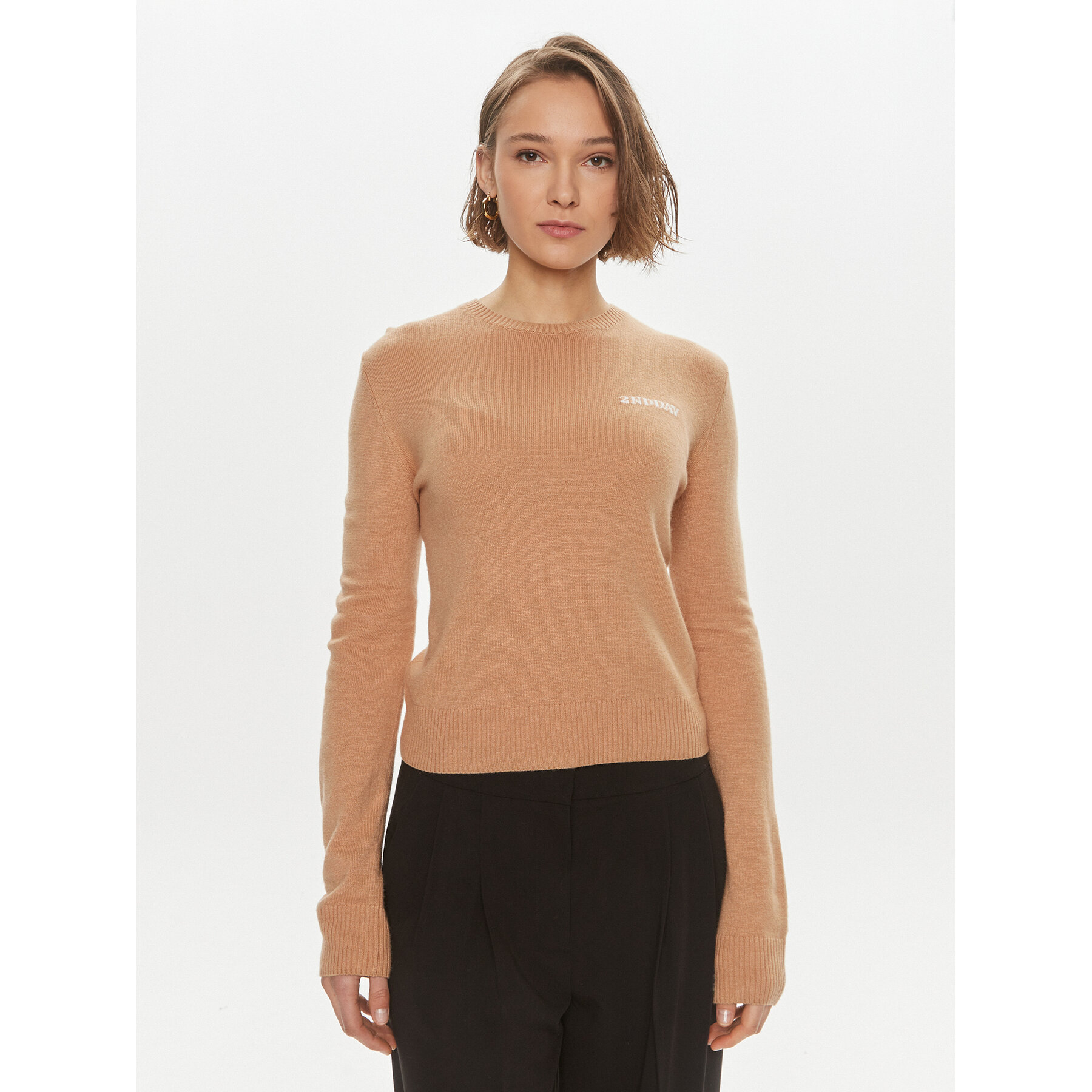 2NDDAY Sweter Lance 2000340408 Beżowy Regular Fit