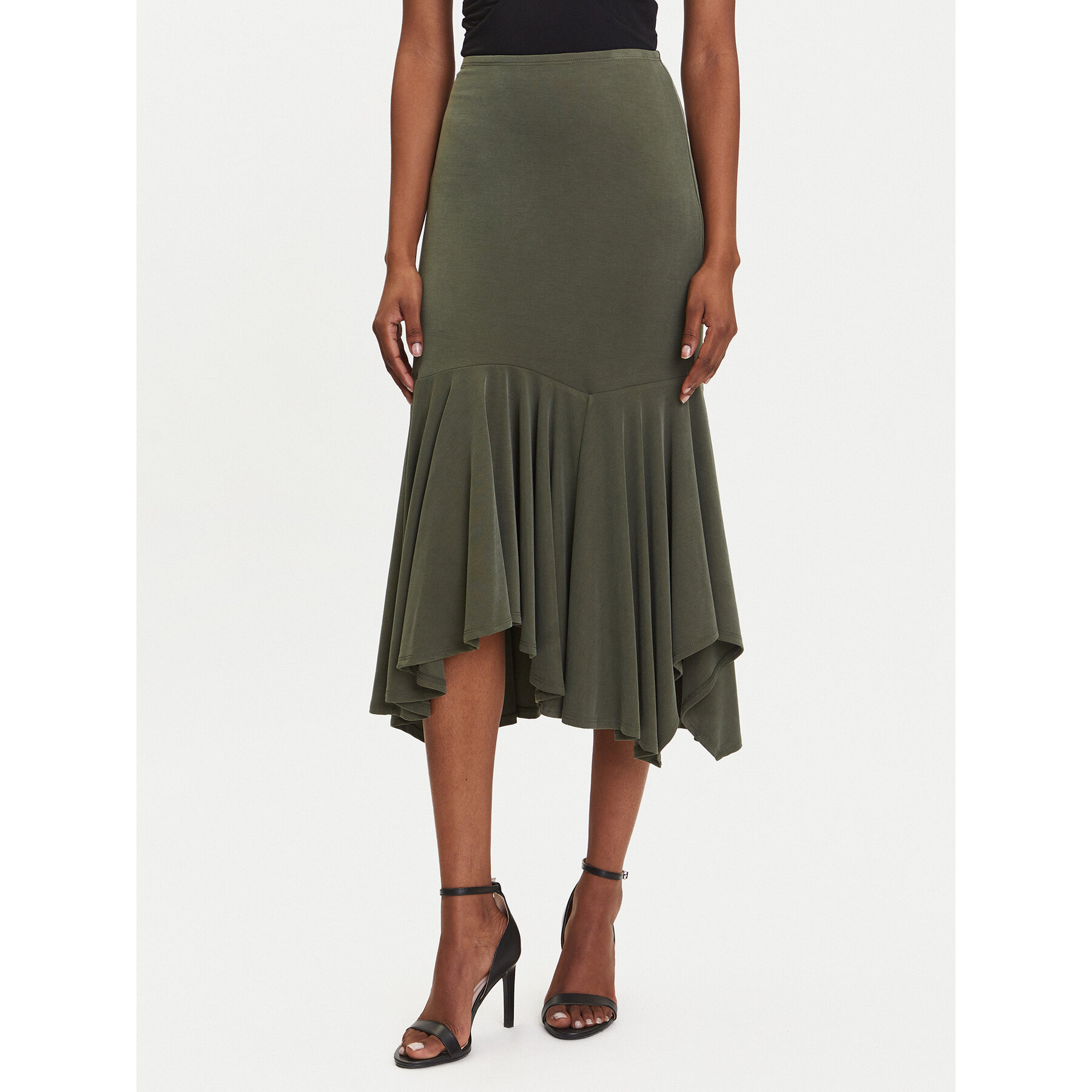 Guess Spódnica midi W5YD85 KCTB2 Zielony Regular Fit