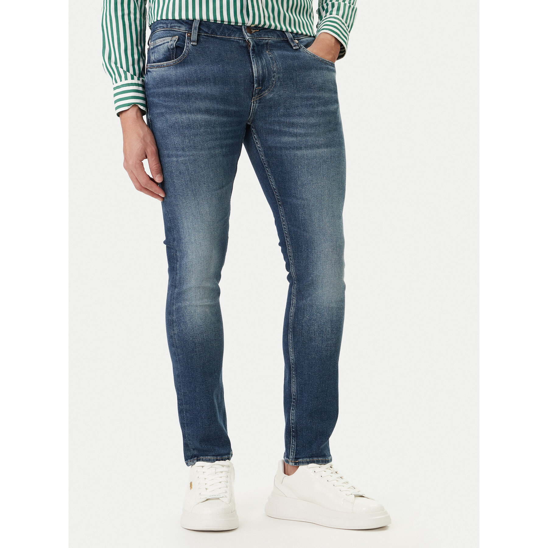 Guess Jeansy M2YAN1 D4Q42 Niebieski Skinny Fit