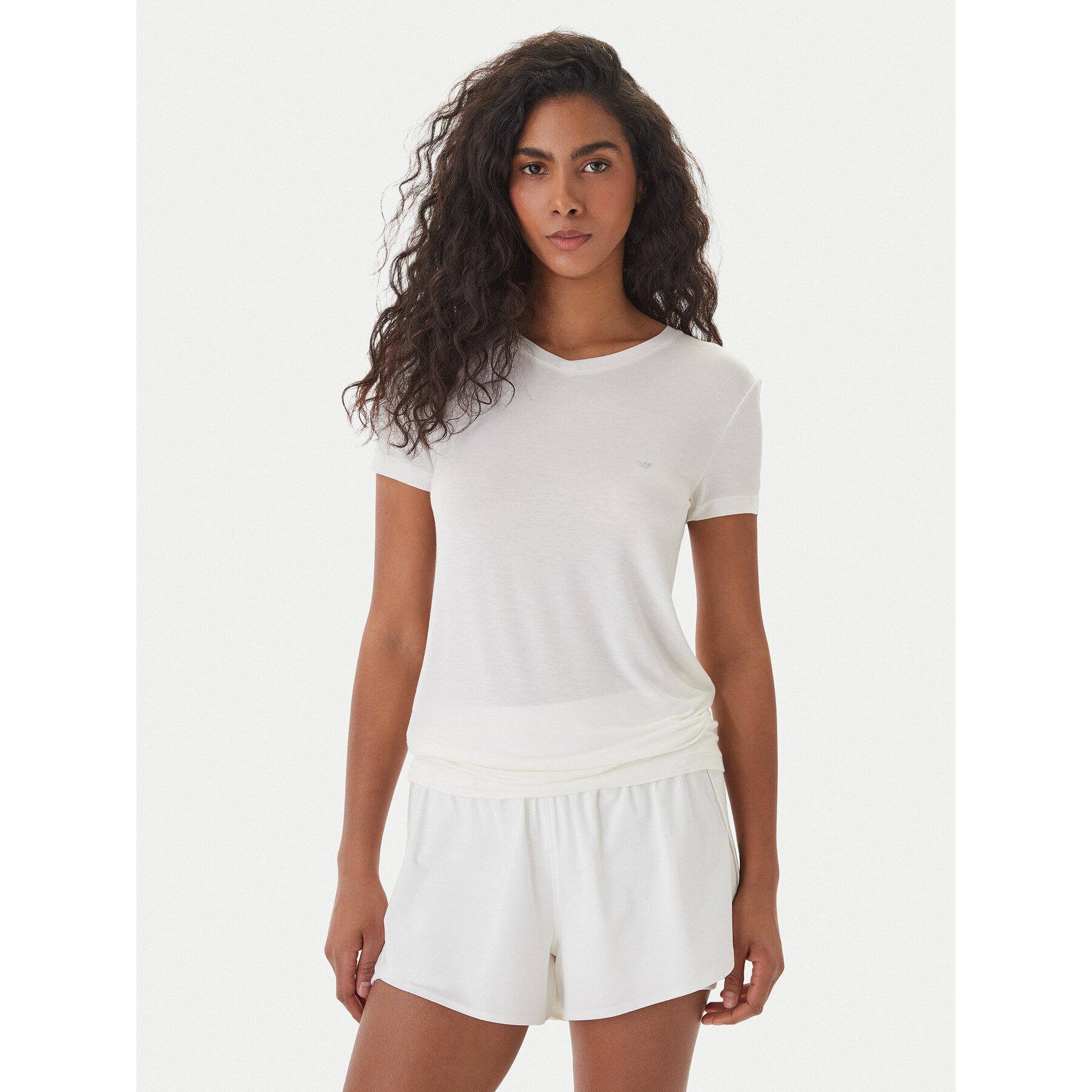 Emporio Armani T-Shirt EW000409 AF19024 U1131 Biały Regular Fit