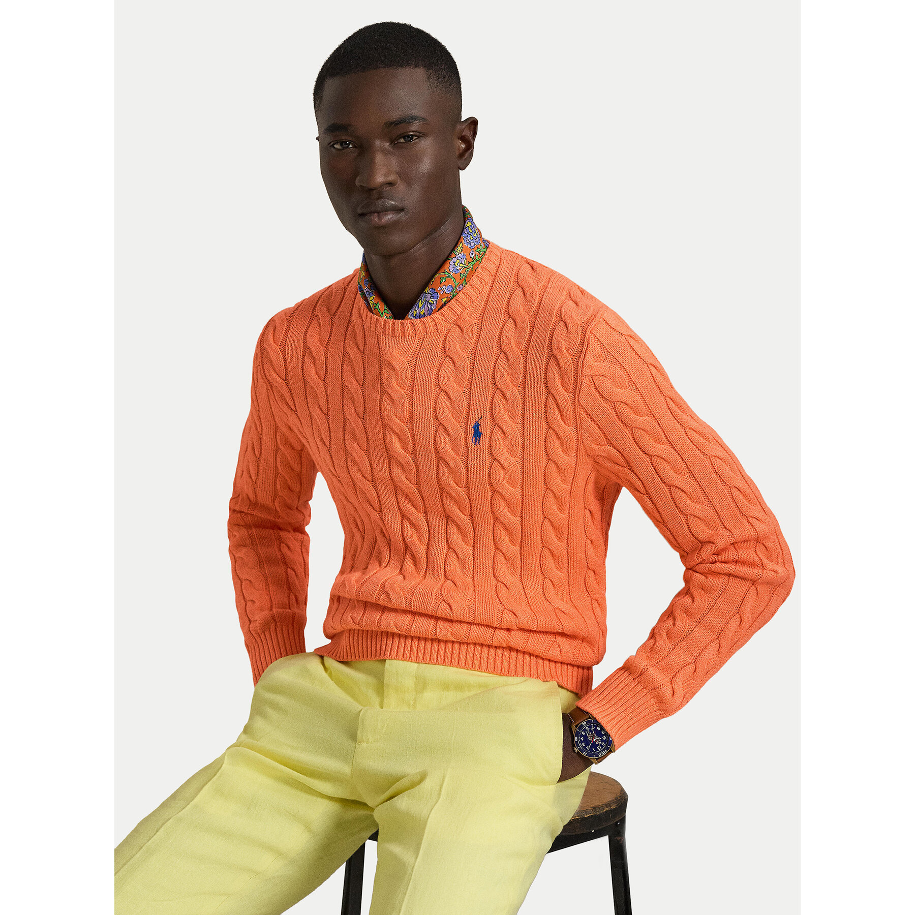 Polo Ralph Lauren Sweter 710775885529 Pomarańczowy ciemny Regular Fit