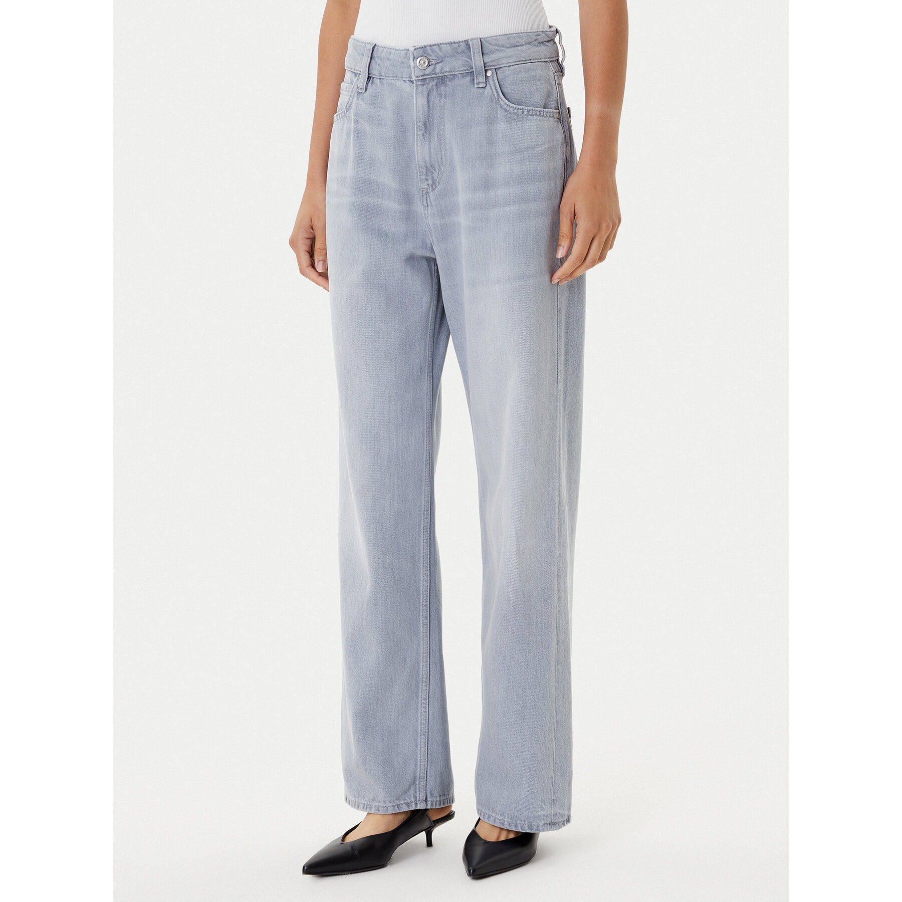BOSS Jeansy Crossroad 50545119 Szary Boyfriend Fit