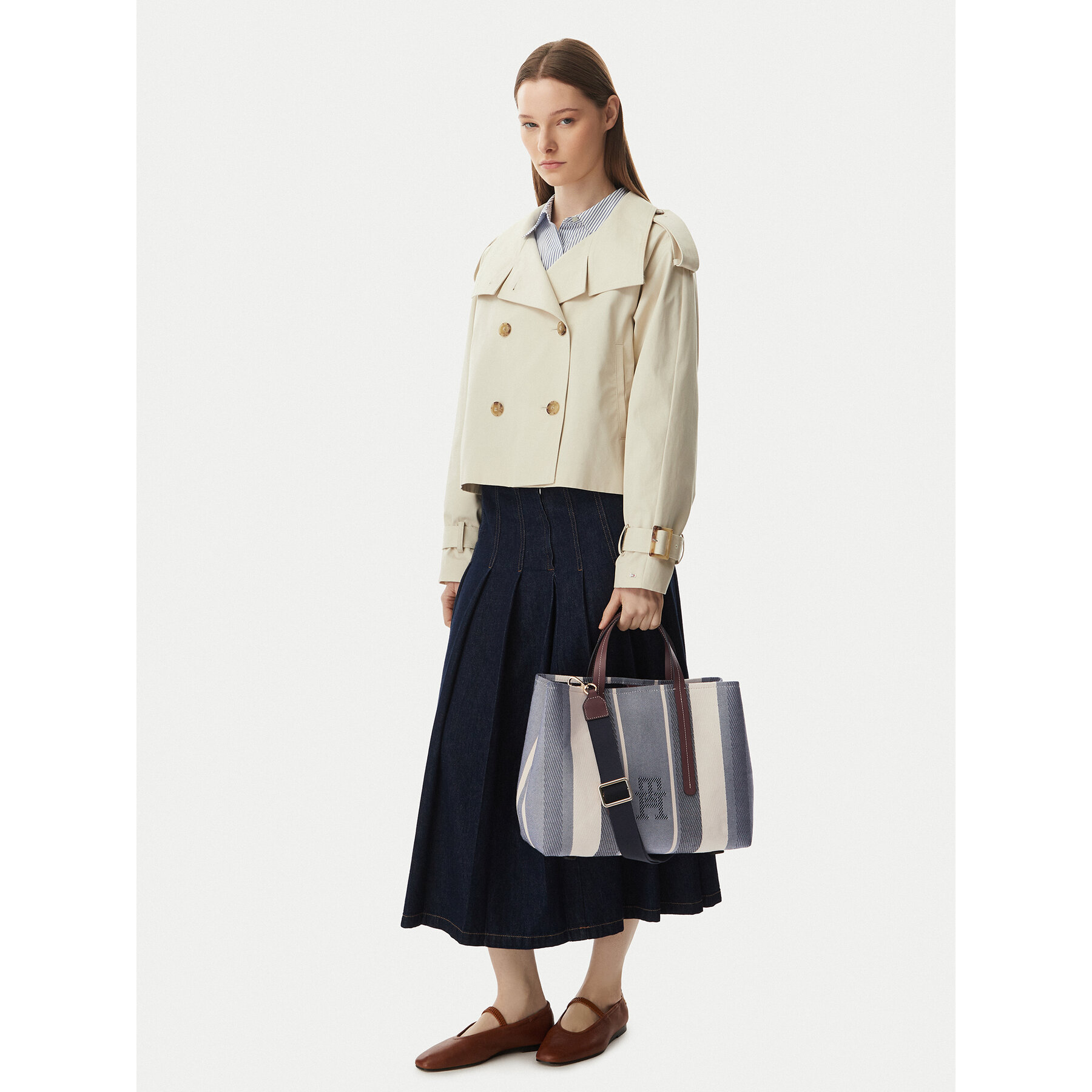 Tommy Hilfiger Torebka Th City Satchel Jacquard AW0AW18733 Niebieski