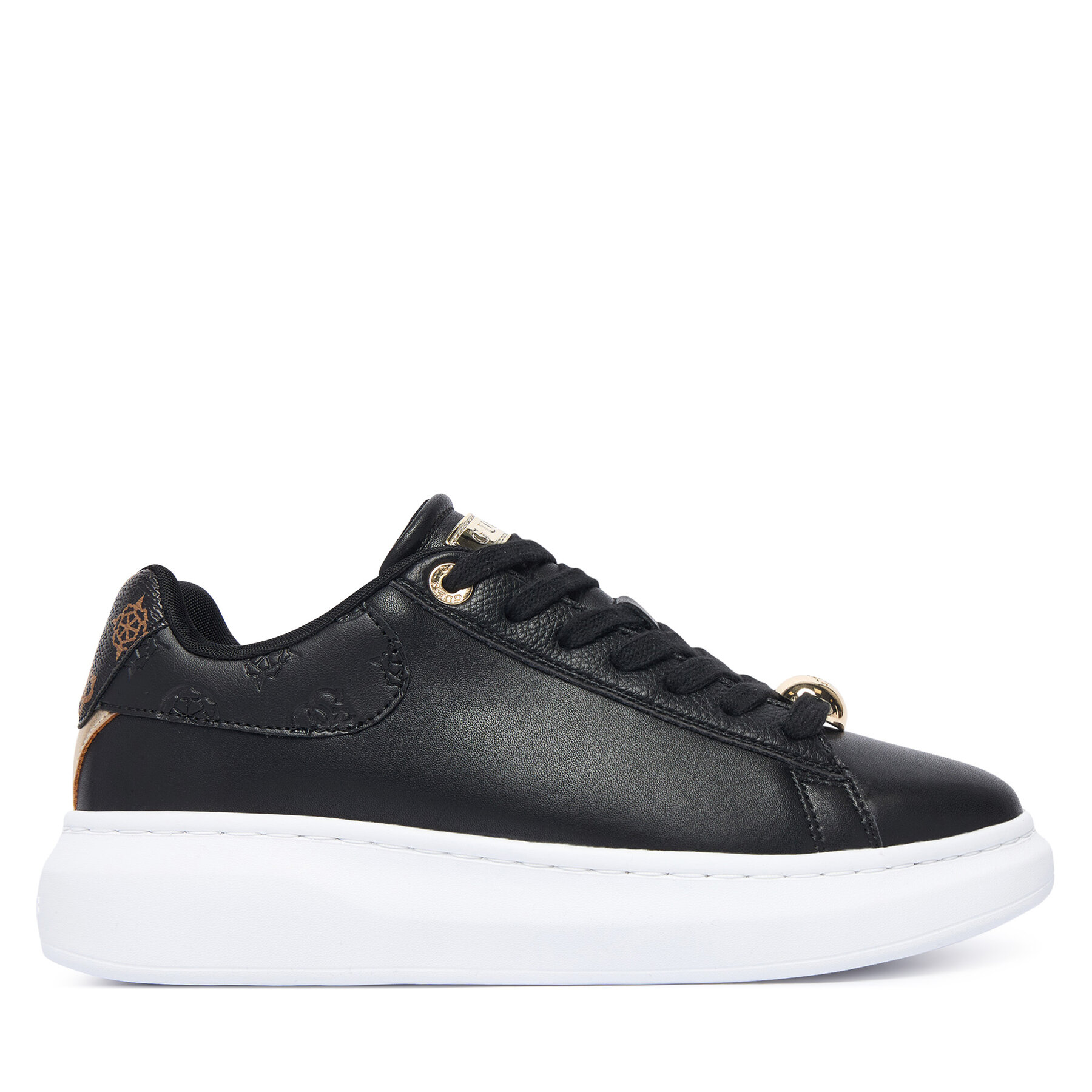 Guess Sneakersy FLTFRE LEA12 Czarny