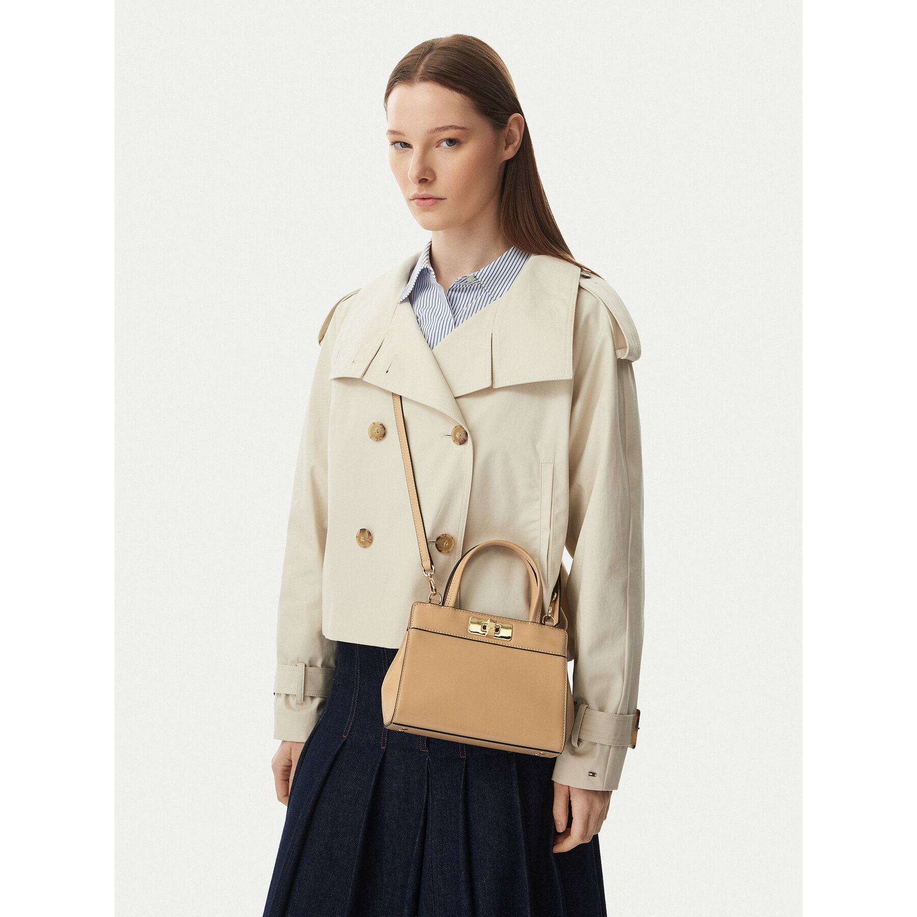 Tommy Hilfiger Torebka Th Modern Mini Satchel AW0AW18726 Brązowy jasny
