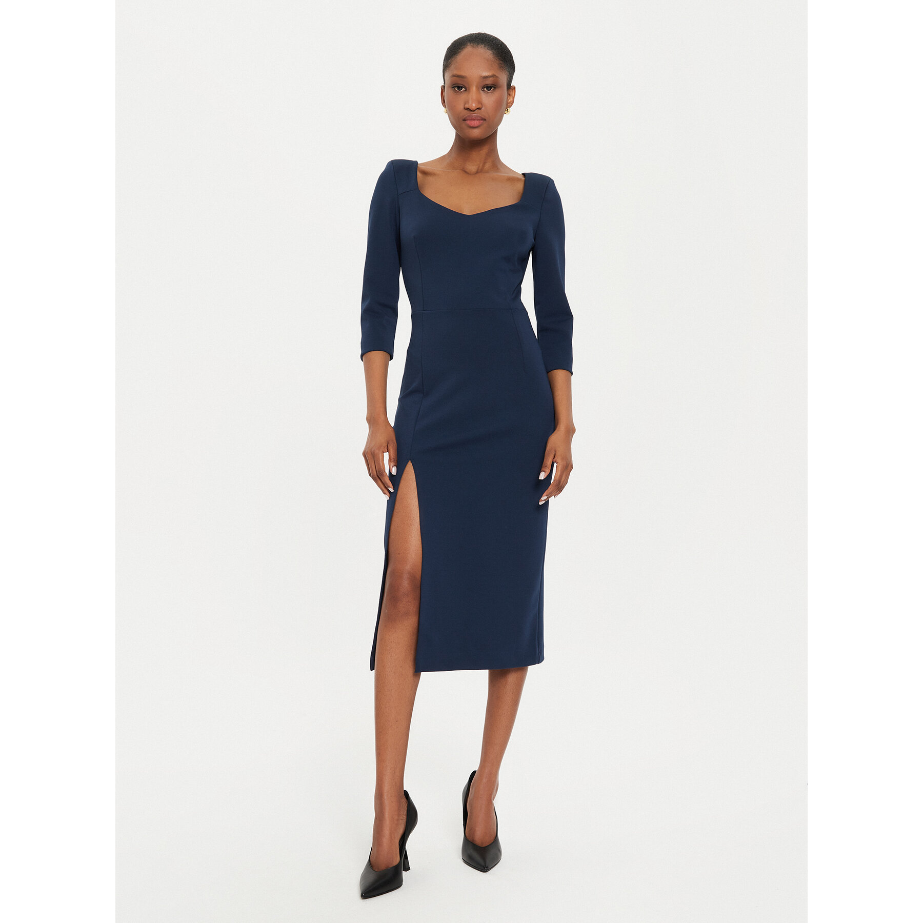 Rinascimento Sukienka koktajlowa CFC0121015003 Granatowy Regular Fit