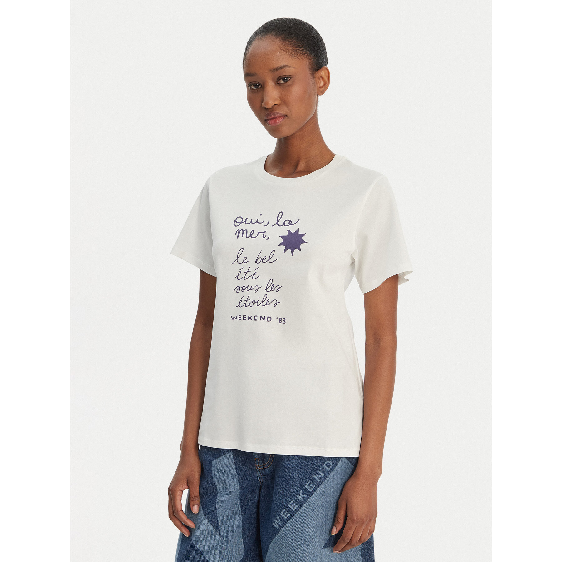 Weekend Max Mara T-Shirt Pantera 2615971032 Biały Regular Fit
