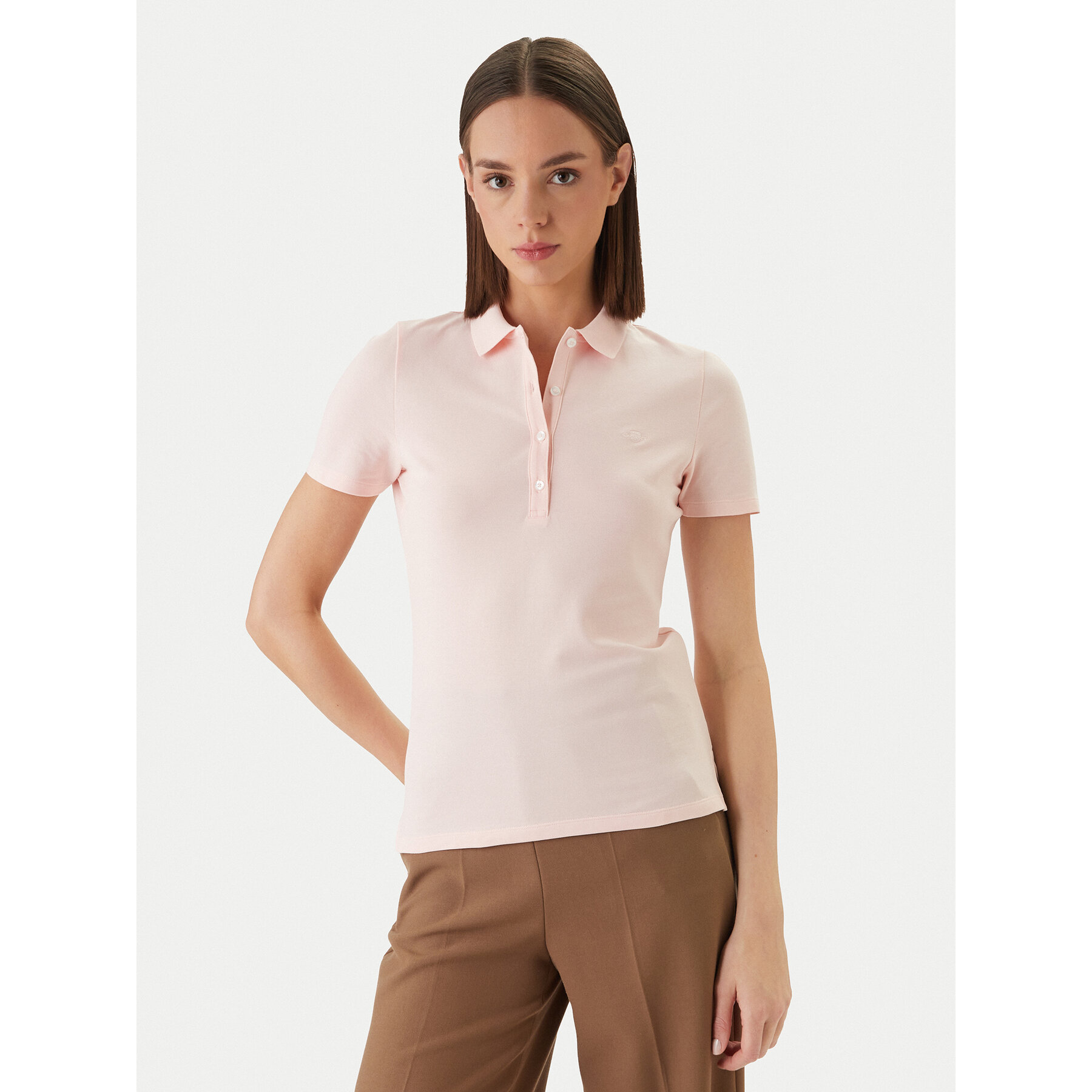 Gant Polo 4201535 Różowy Slim Fit