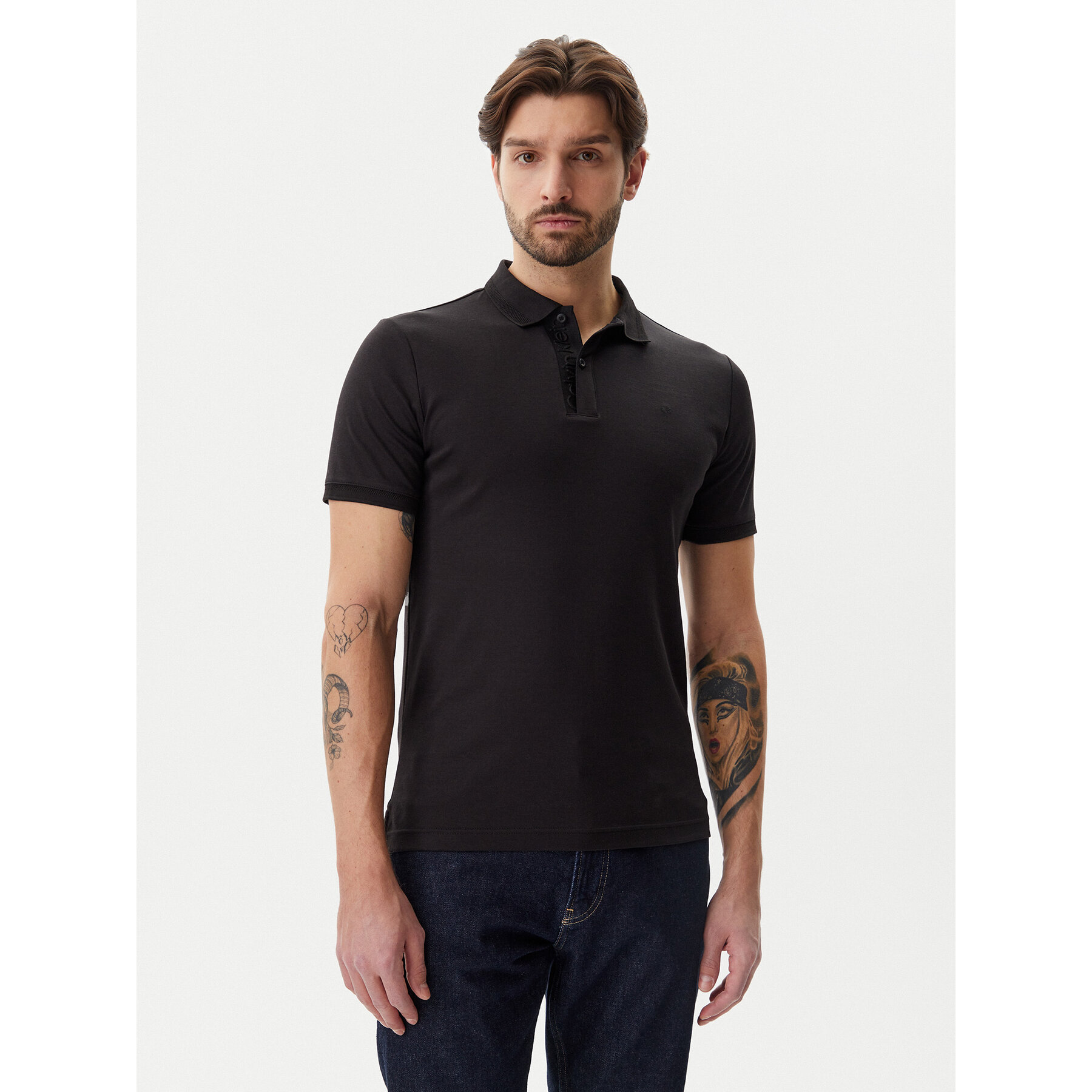 Calvin Klein Polo K10K114135 Czarny Regular Fit
