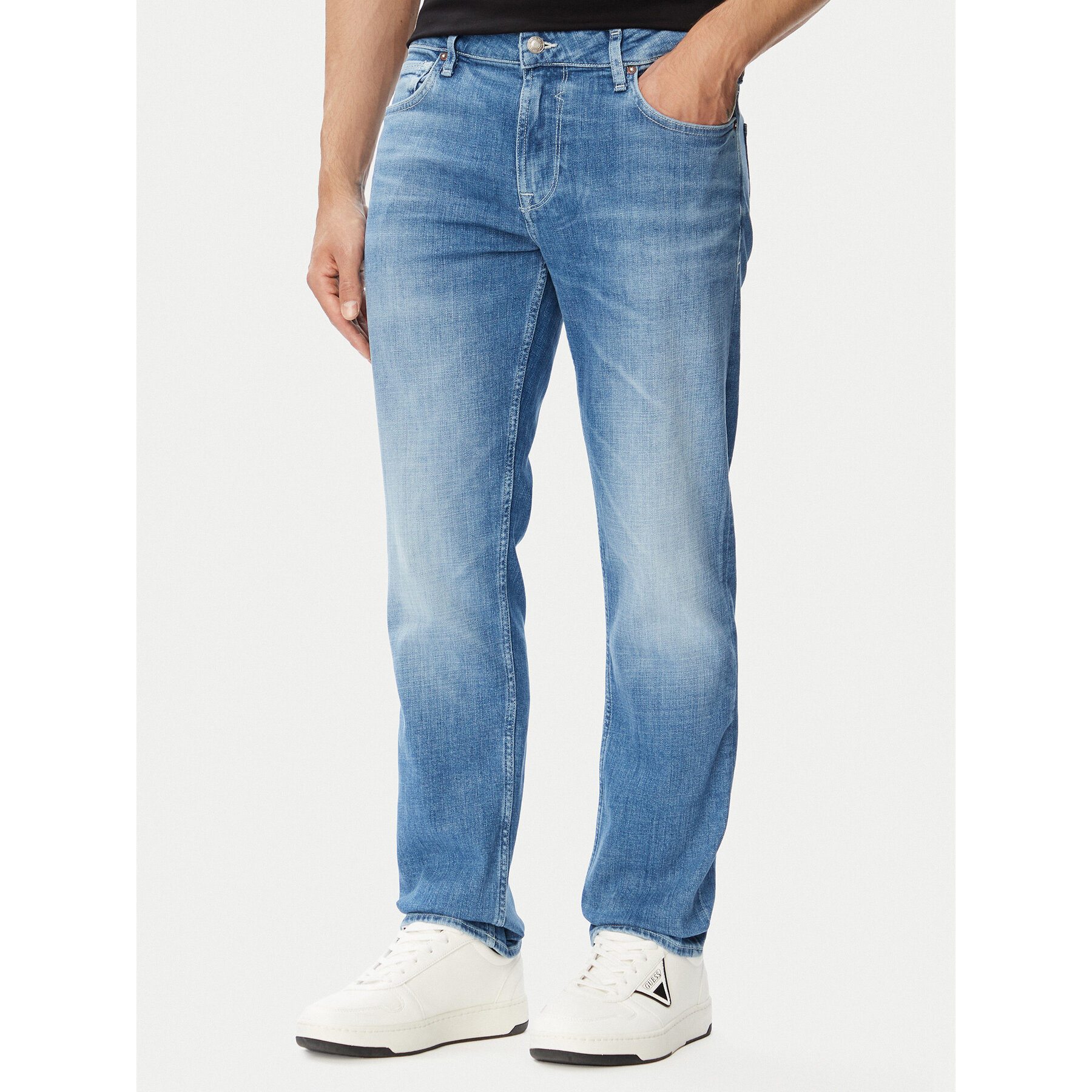 Guess Jeansy M6YAS2 D1289 Niebieski Regular Fit