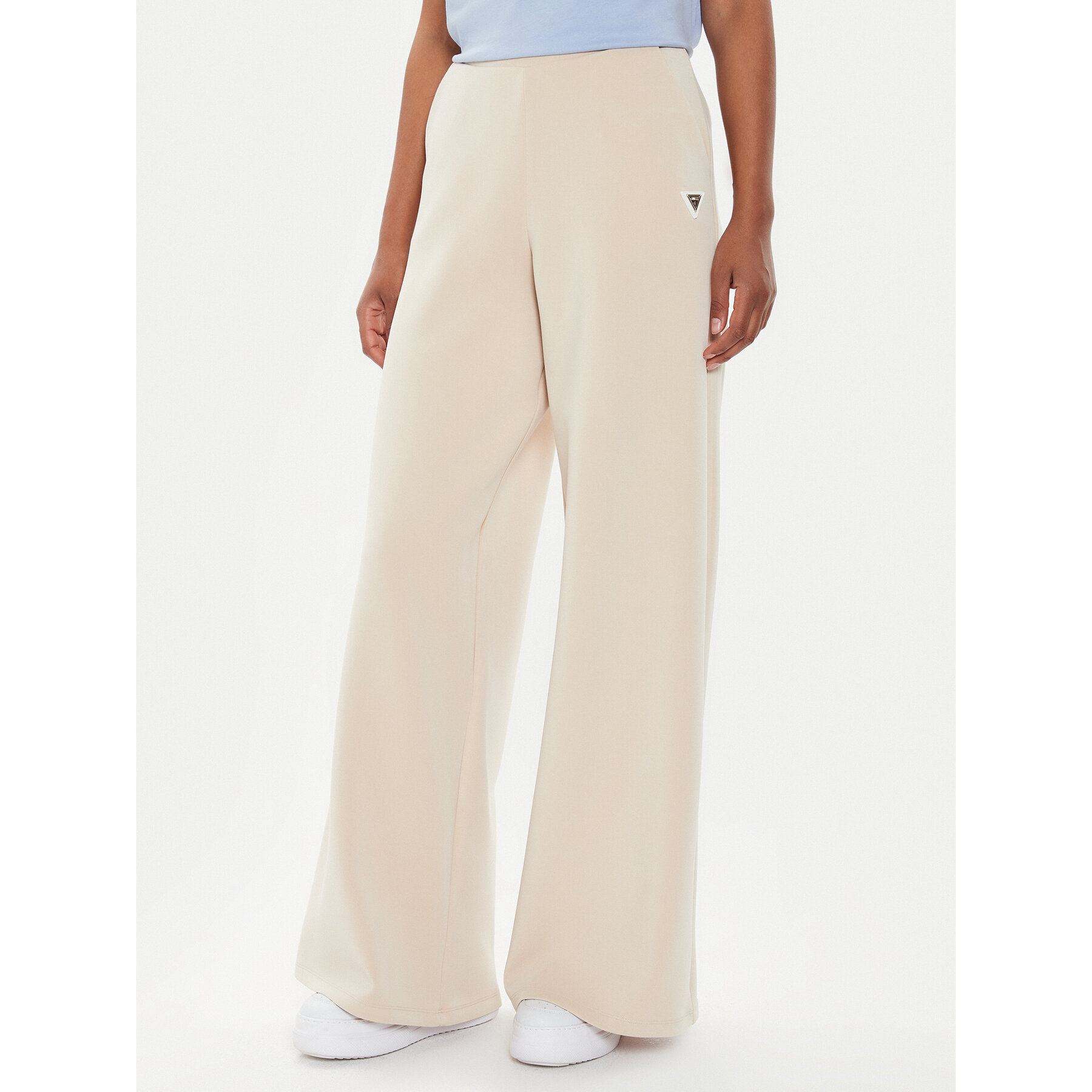 Guess Spodnie dresowe V4YB07 KCAY2 Beżowy Relaxed Fit