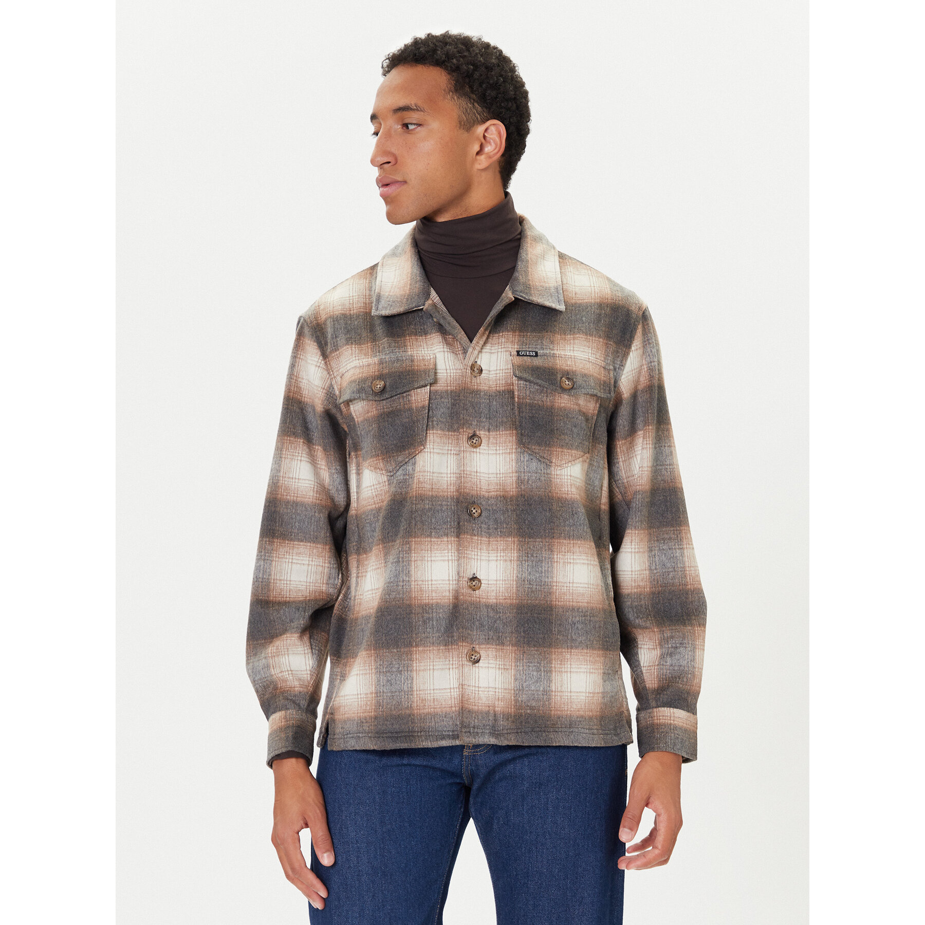 Guess Kurtka przejściowa M5BH31 W2012 Beżowy Regular Fit