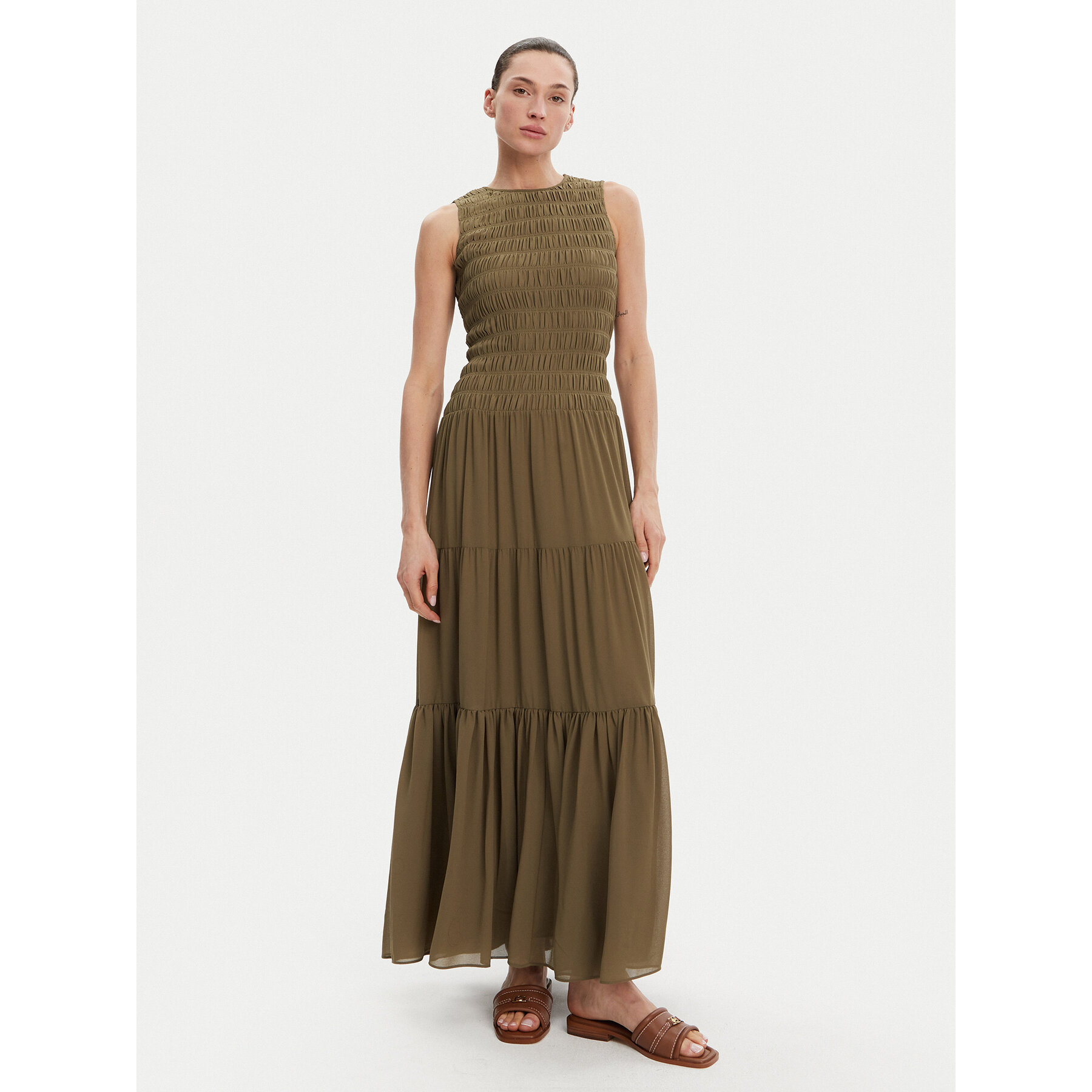 MICHAEL Michael Kors Sukienka letnia MS582VF7R3 Khaki Regular Fit
