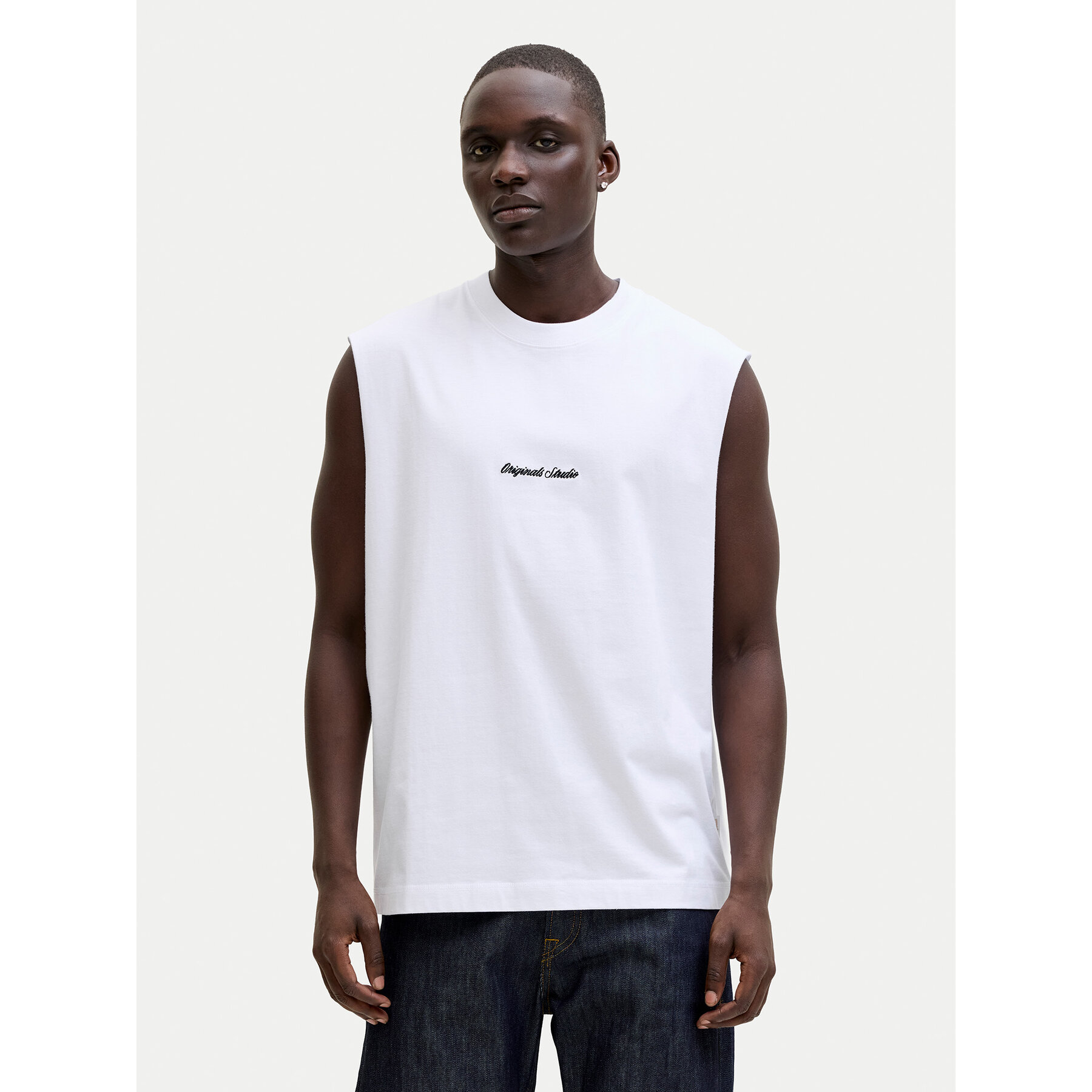 Jack & Jones Tank top Norrebro Emb 12292009 Biały Regular Fit