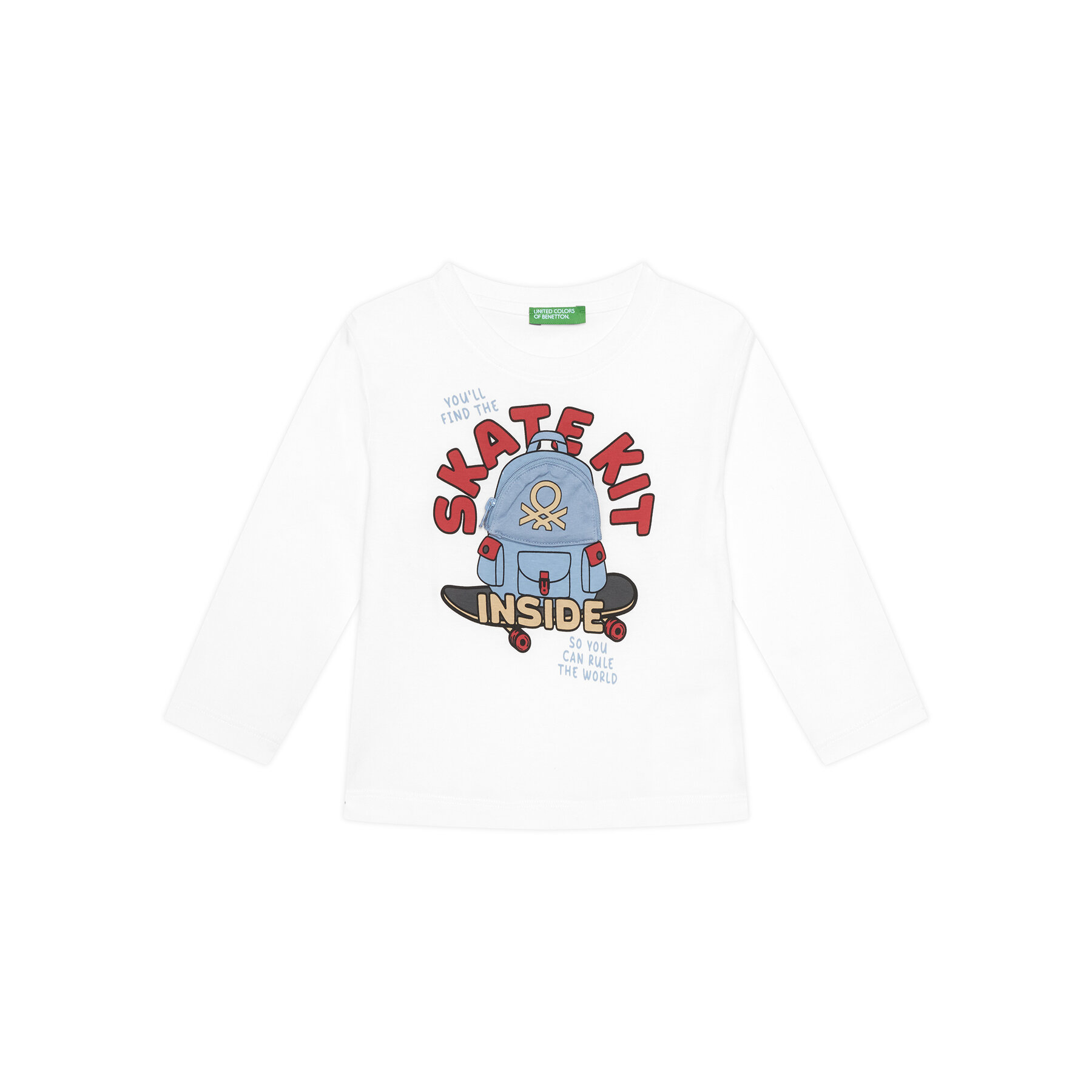 United Colors Of Benetton Bluzka 3I1XG10KQ Biały Regular Fit