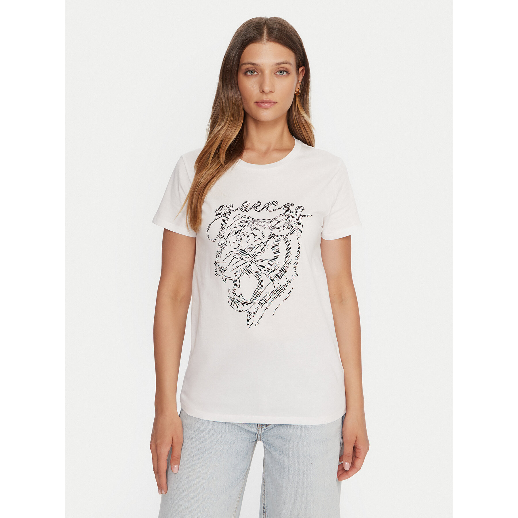 Guess T-Shirt W5BI32 K9RM1 Biały Relaxed Fit