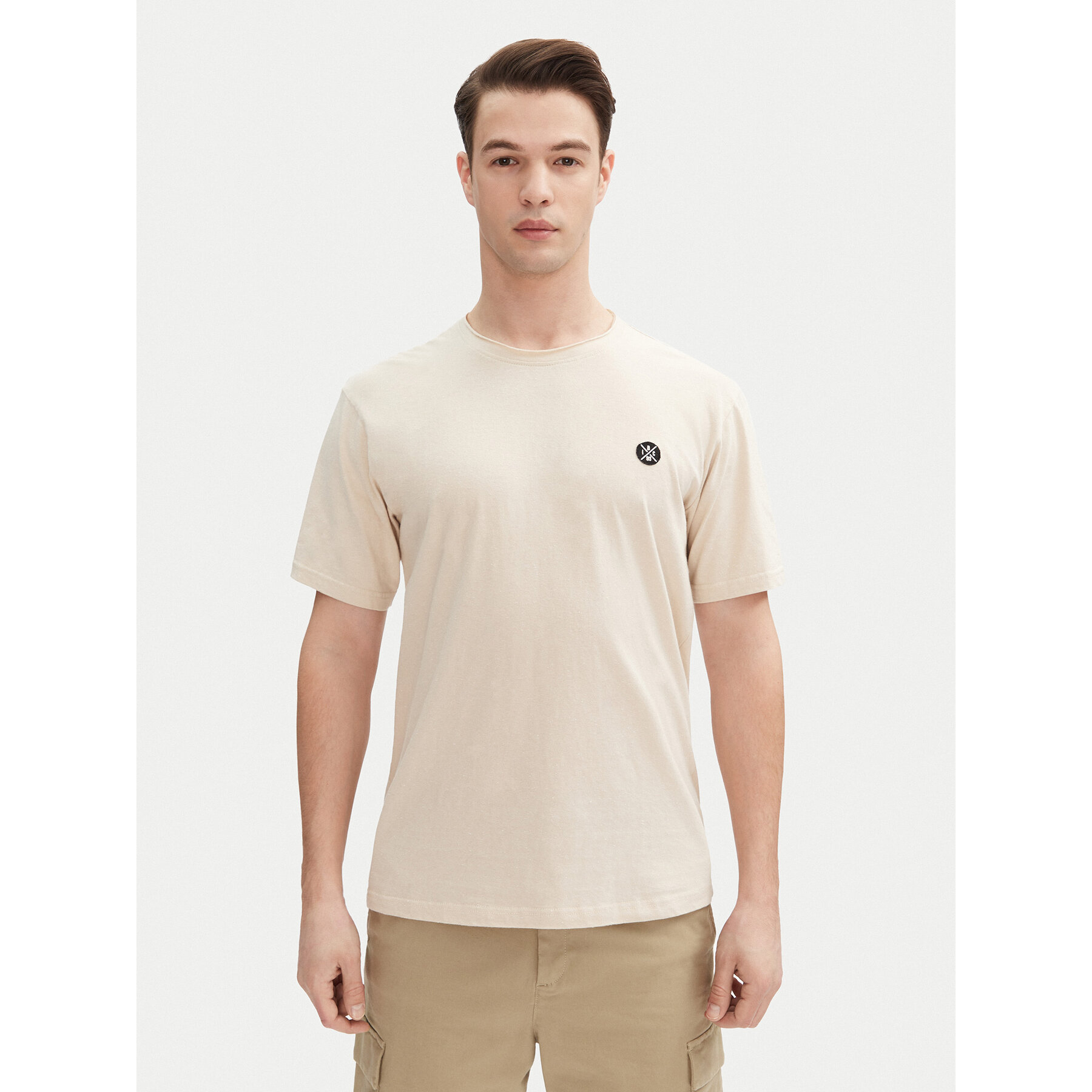 INDICODE T-Shirt Carlsin 41-121 Beżowy Regular Fit
