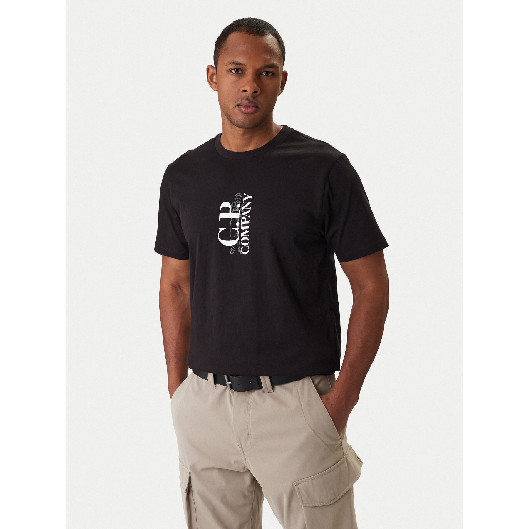 C.P. Company T-Shirt 20CMTS084A005100W Czarny Regular Fit