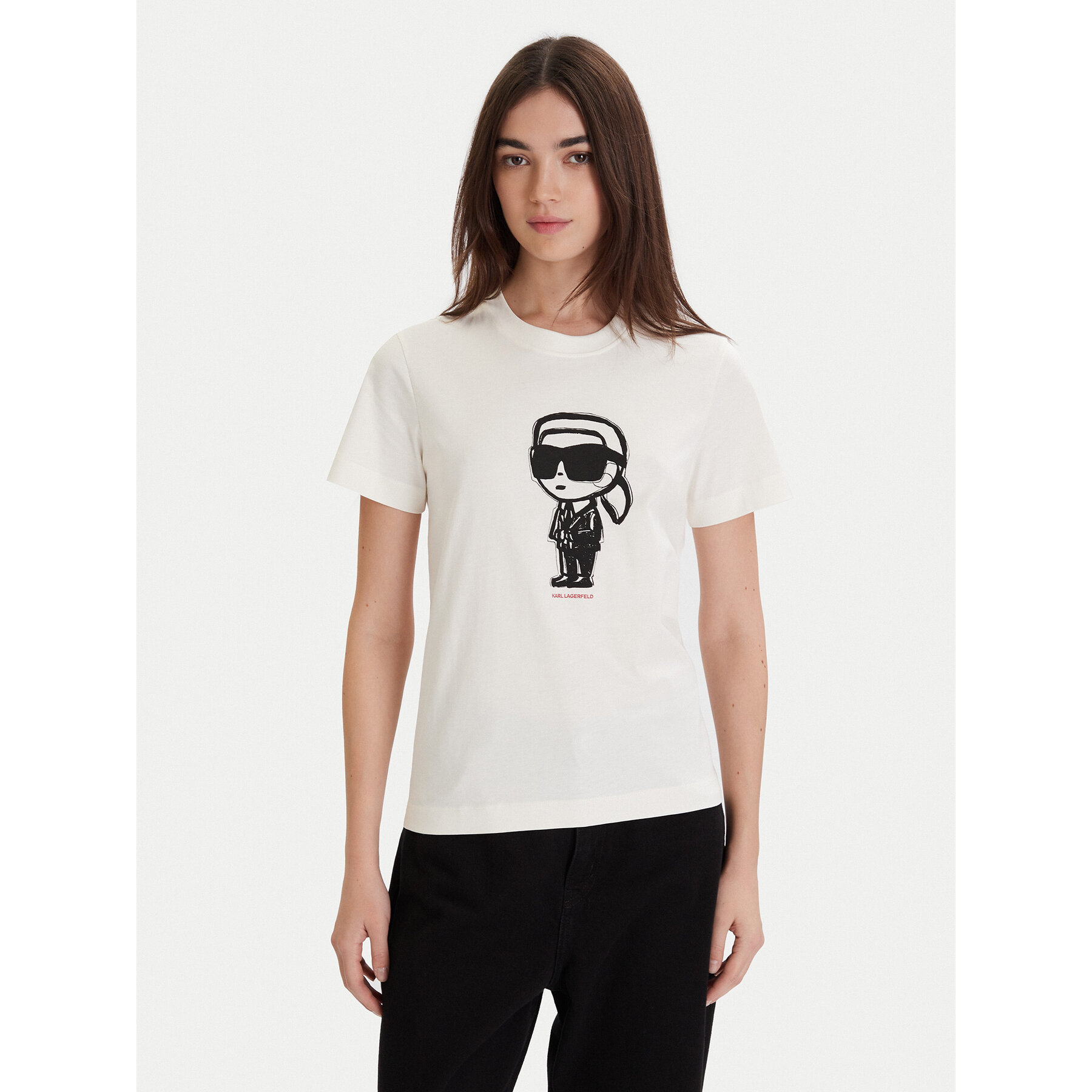 KARL LAGERFELD T-Shirt A1W17126 Écru Regular Fit