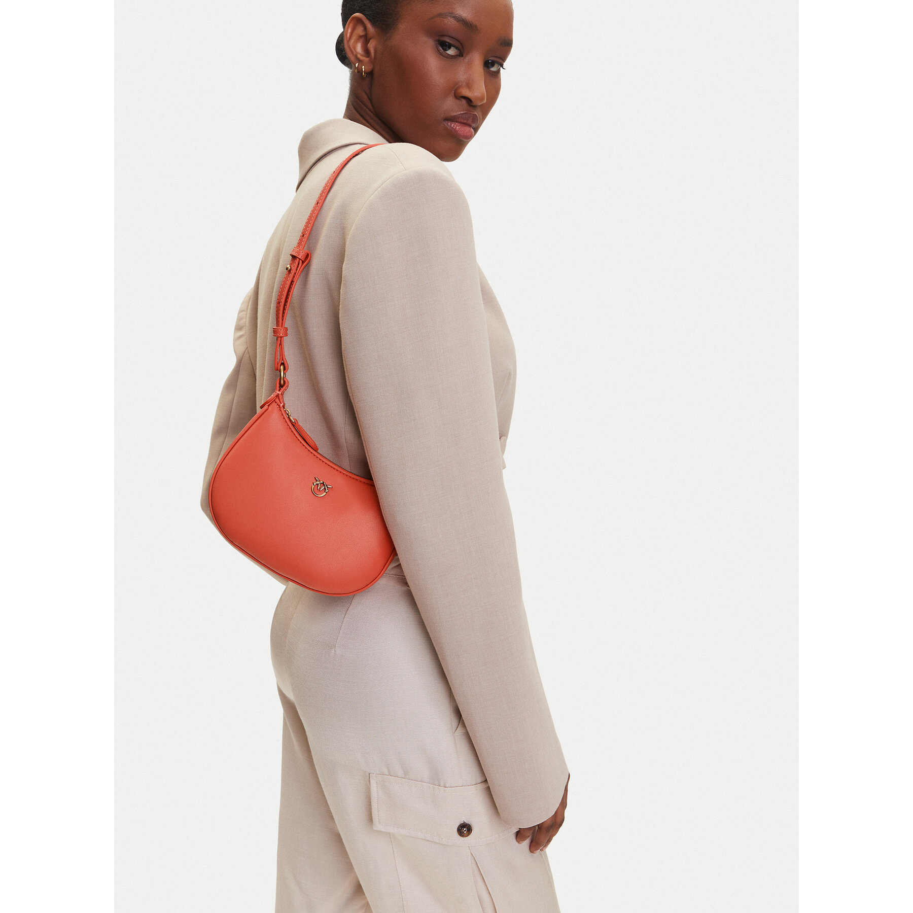 PINKO Torebka Half Moon Baby PE 25 PLTT 103538 A0F1 Koralowy