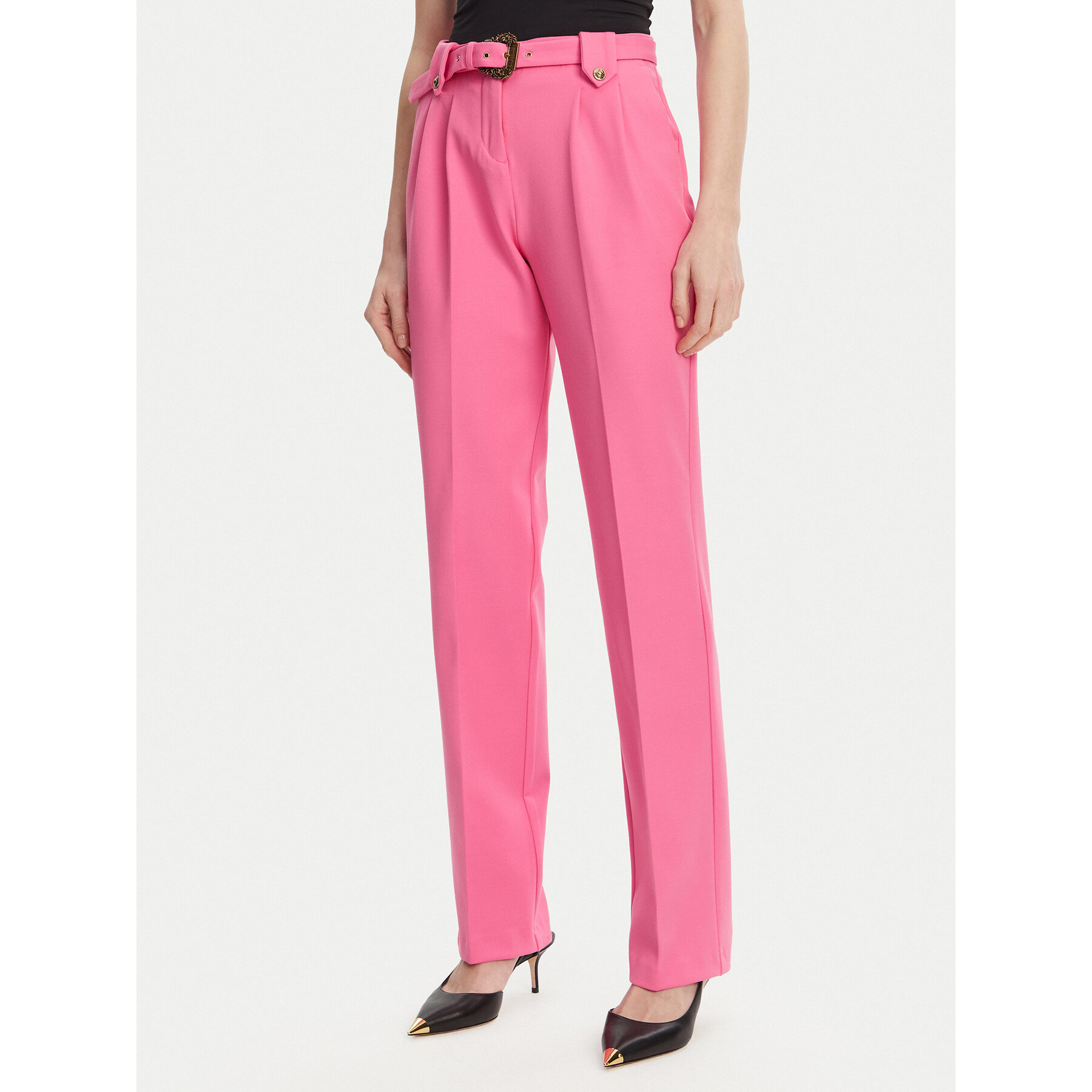 Versace Jeans Couture Spodnie materiałowe 78HAA111 Różowy Straight Fit