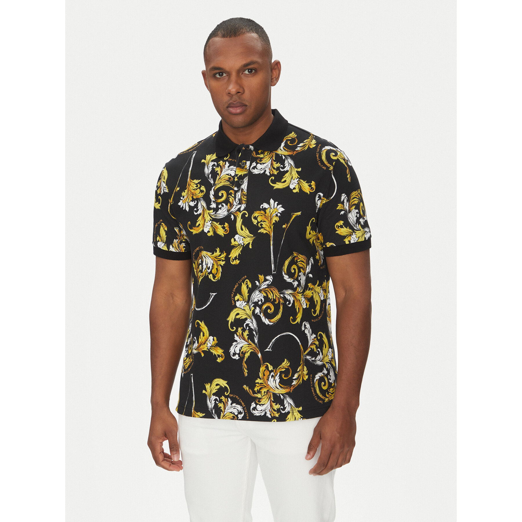 Versace Jeans Couture Polo 78GAG6S0 Czarny Regular Fit